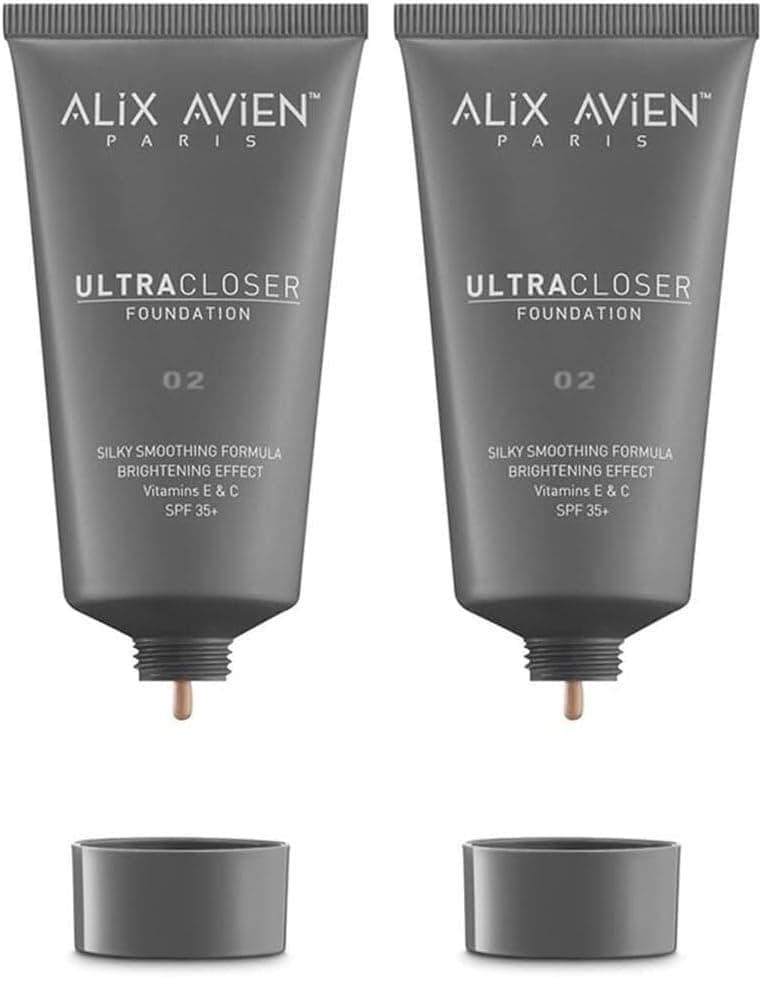 ALIX AVIEN Ultra Kapatıcı Nemlendirici Spf35 Faktör Ve E & C Vitaminli Fondöten - Ultracloser Foundation 02 (2 paketi)