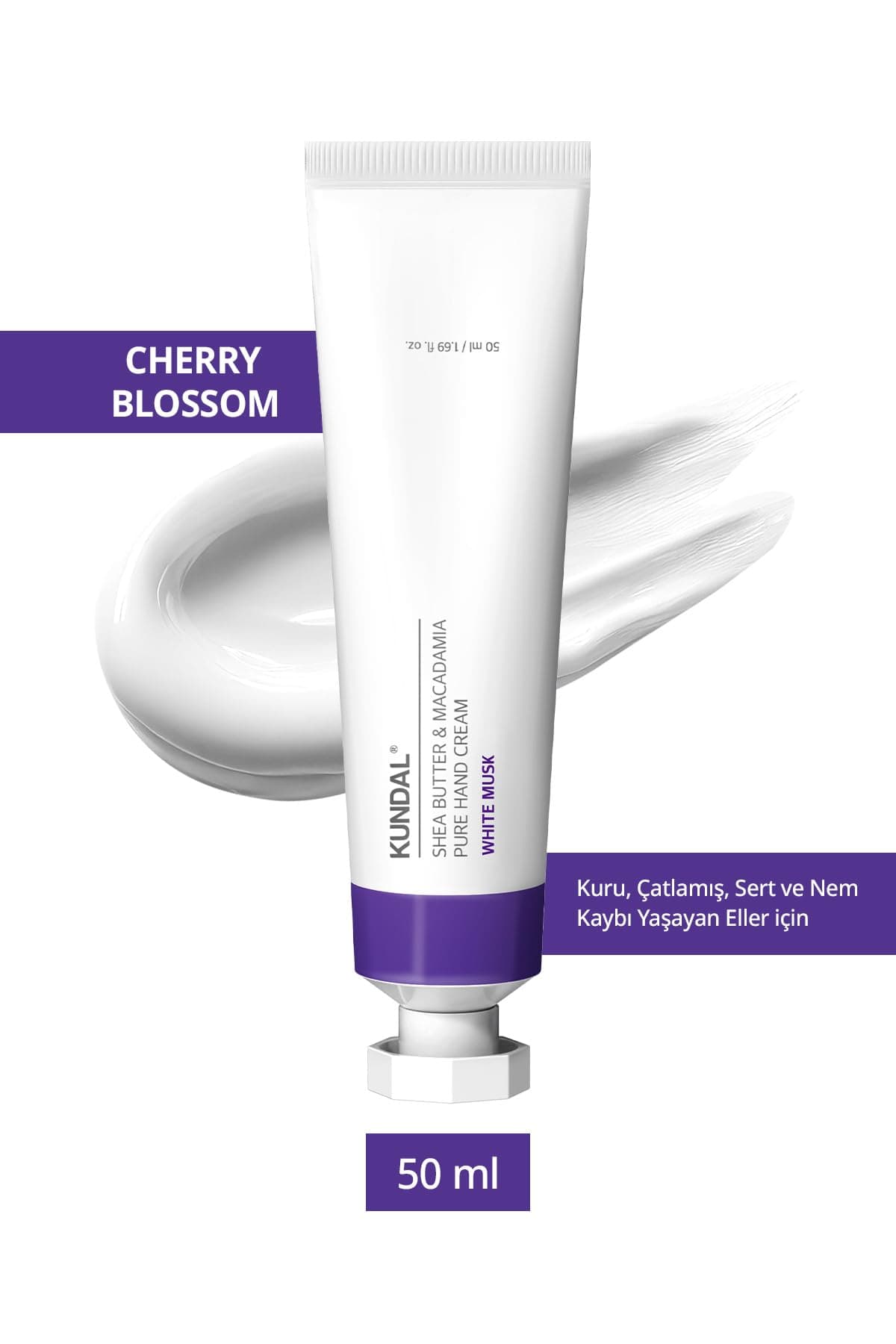 KUNDAL Yoğun Nem Veren Besleyici El Kremi Shea Butter & Macadamia Pure Hand Cream 50ml (White Musk)