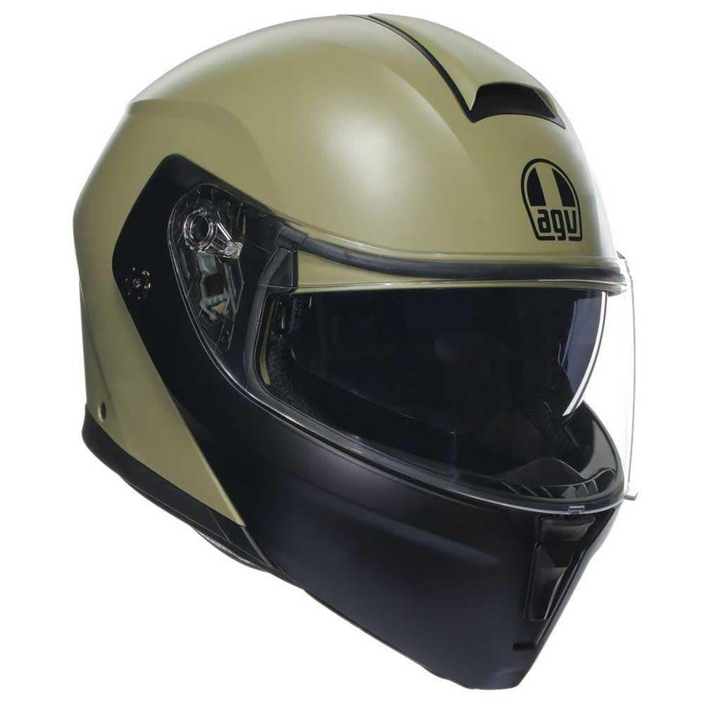 AGV Streetmodular Motosiklet Kaskı Çene Açılır Kask Mono Matt Green Black M