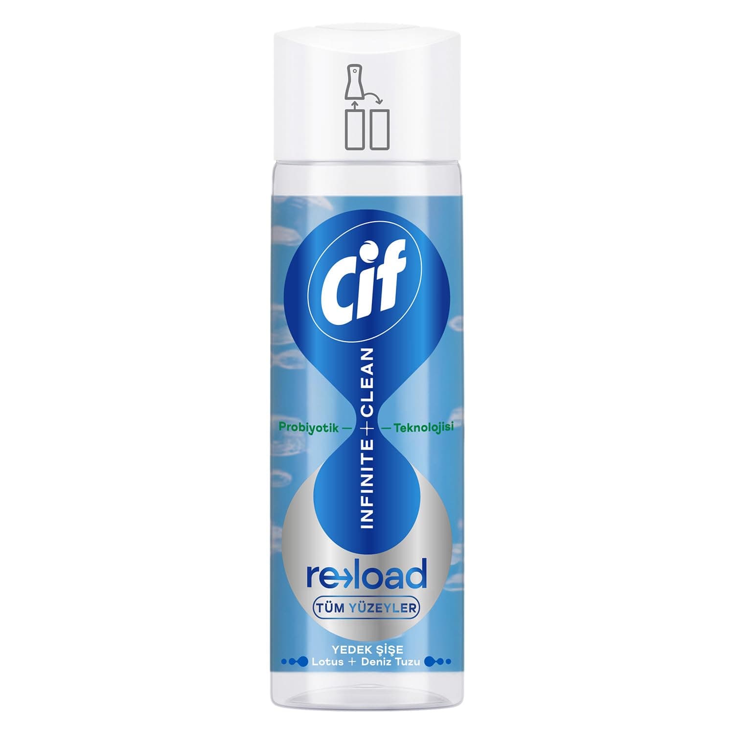 Cif Infinite Clean Doğal Probiyotikli Yedek Şişe Tüm Yüzeyler İçin Lotus & Deniz Tuzu 280 ml