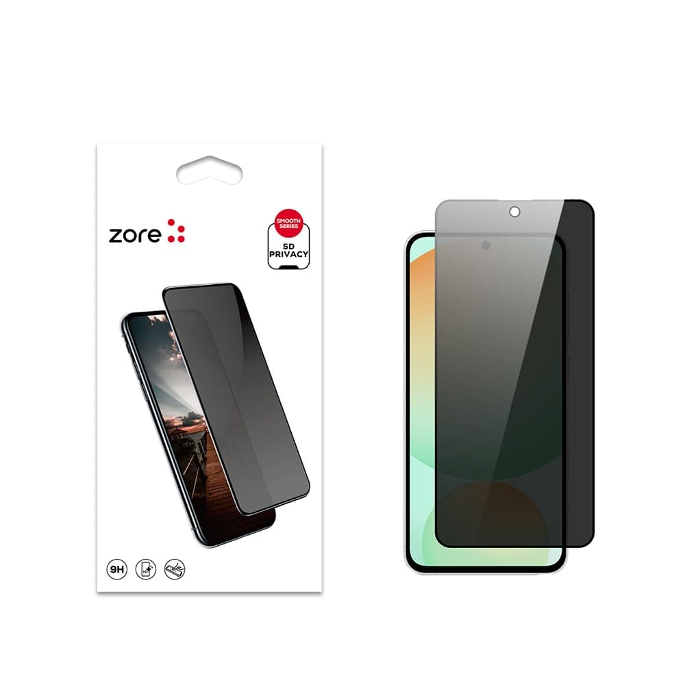 Zore Galaxy ile uyumlu S24 FE New 5D Privacy Temperli Ekran Koruyucu Siyah