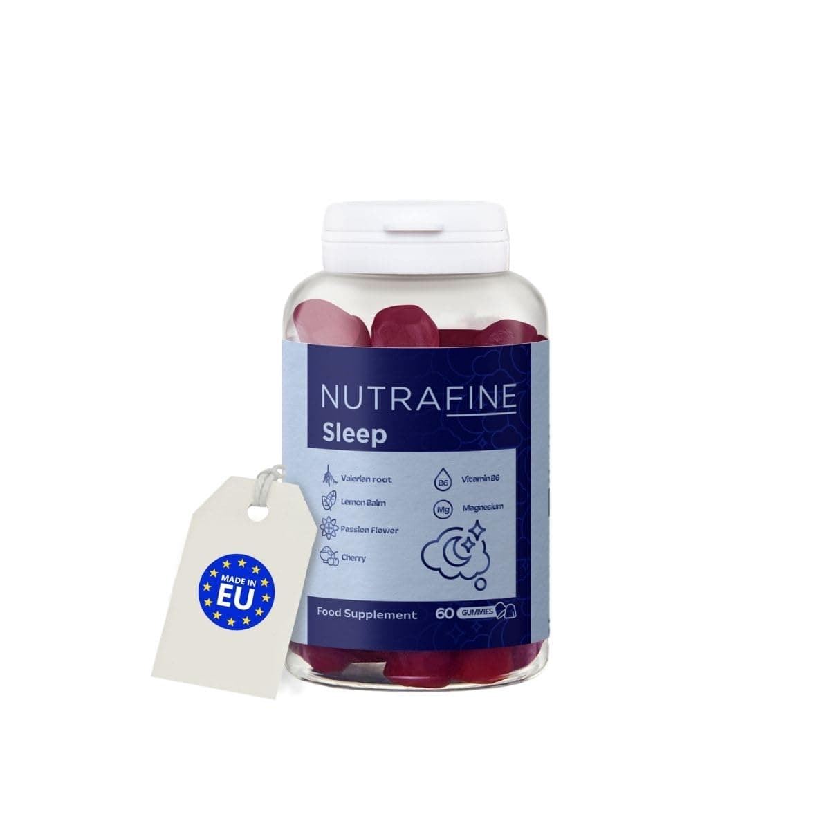 NUTRAFINE Sleep Gummy, Uyku Döngüsüne Yardımcı Gummies, Doğal Uyku Desteği, Vitamin B6, Magnezyum