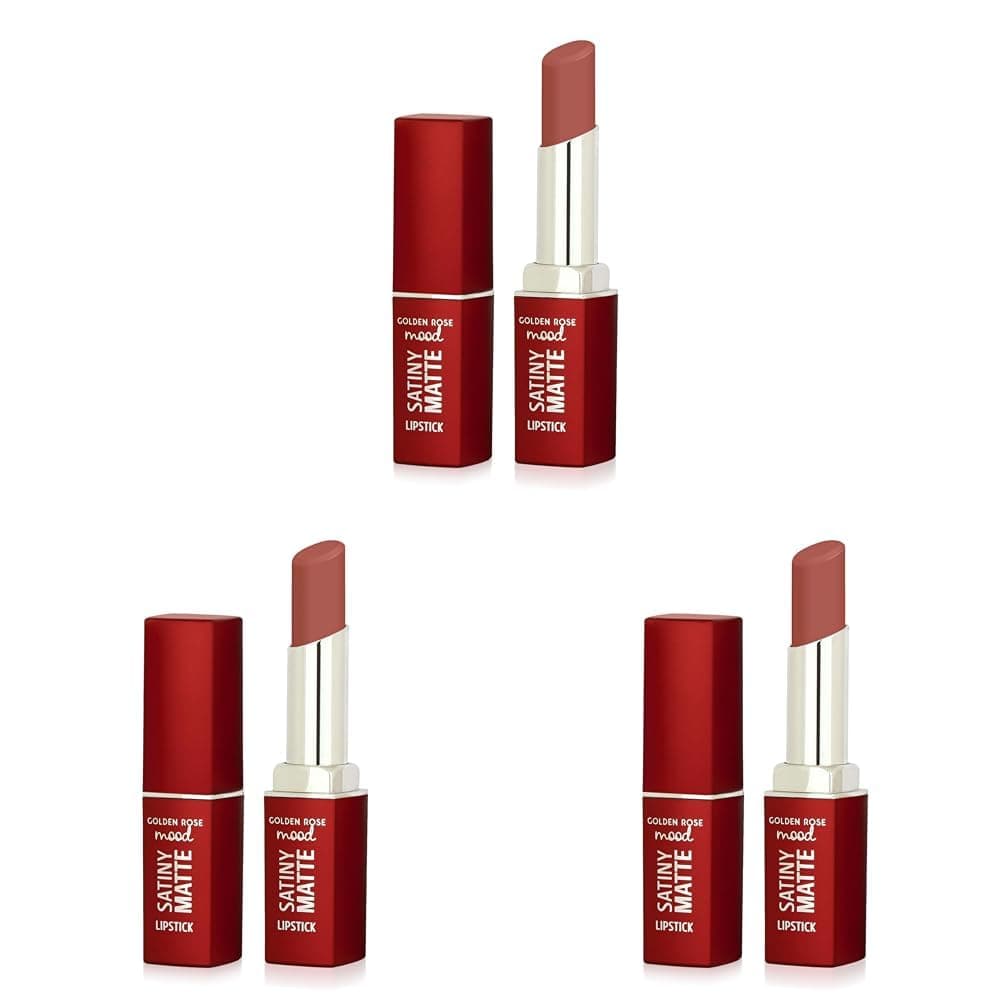 Golden Rose Mood Satiny Matte Lipstick No:03 Nude Rose - Mat Ruj (3 paketi)