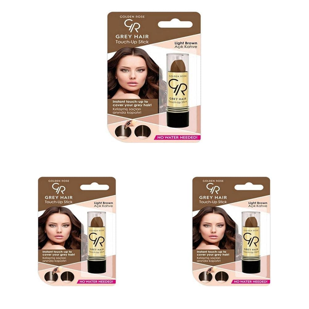 Golden Rose Grey Hair Touch-up Stick No: 06 Light Brown - Beyaz Saç Kapatıcı - Açık Kahve (3 paketi)