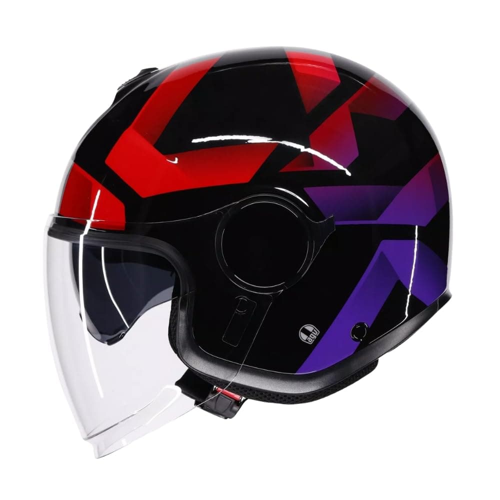 AGV Eteres Camogli Black Red Purple Açık Kask-S