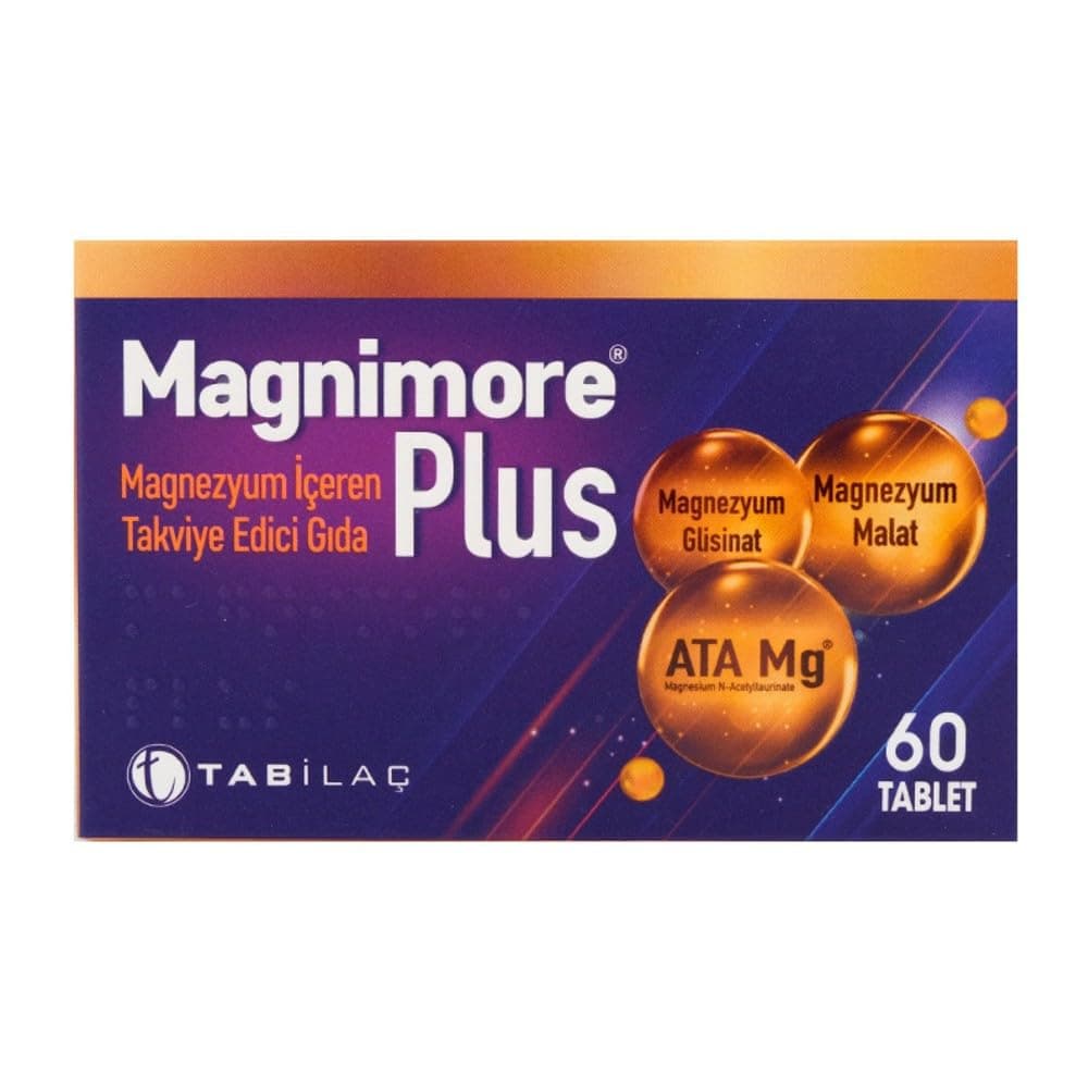 Magnimore Plus Magnezyum 60 Tablet N-Asetil Taurinat Bisglisinat Malat