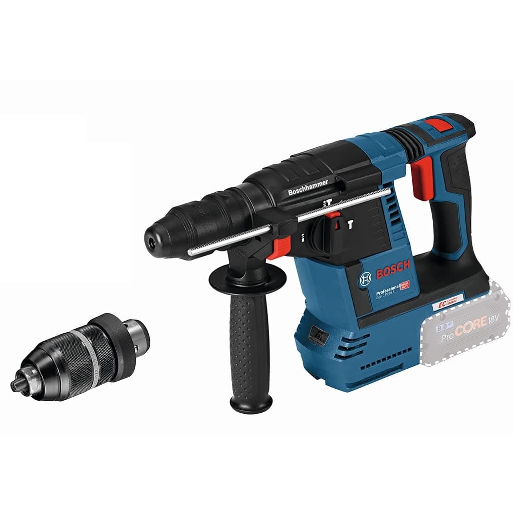 Bosch Professional GBH 18V-26 F Akülü Kırıcı Delici (18 Volt, SOLO, 2,6 J, Betonda Delme Çapı: 26 mm, Karton Kutuda, İlave Mandren, Akü ve şarj Cihazı Dahil Değildir)