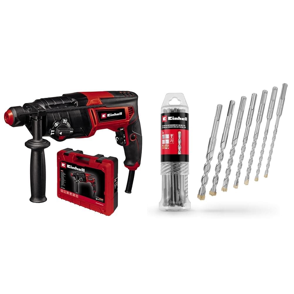Einhell TC-RH 800 4F, Kırıcı Delici + Einhell SDS PLUS uç seti 7 parça, 6-14/160 mm