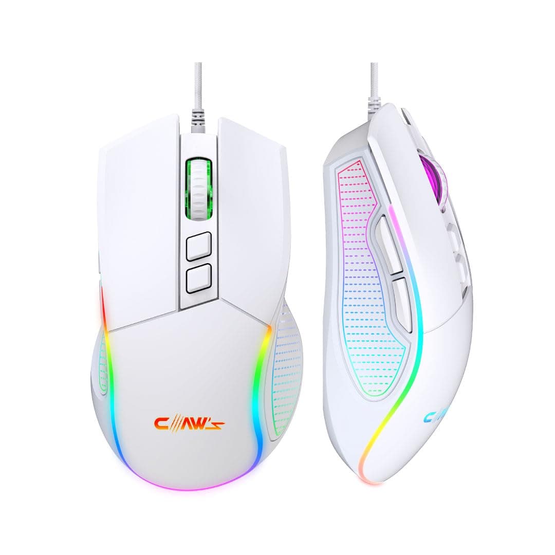 Claw's Crossfire V1 12800 Dpi Makro Yazılımlı Chromatic RGB Gaming Mouse - Beyaz