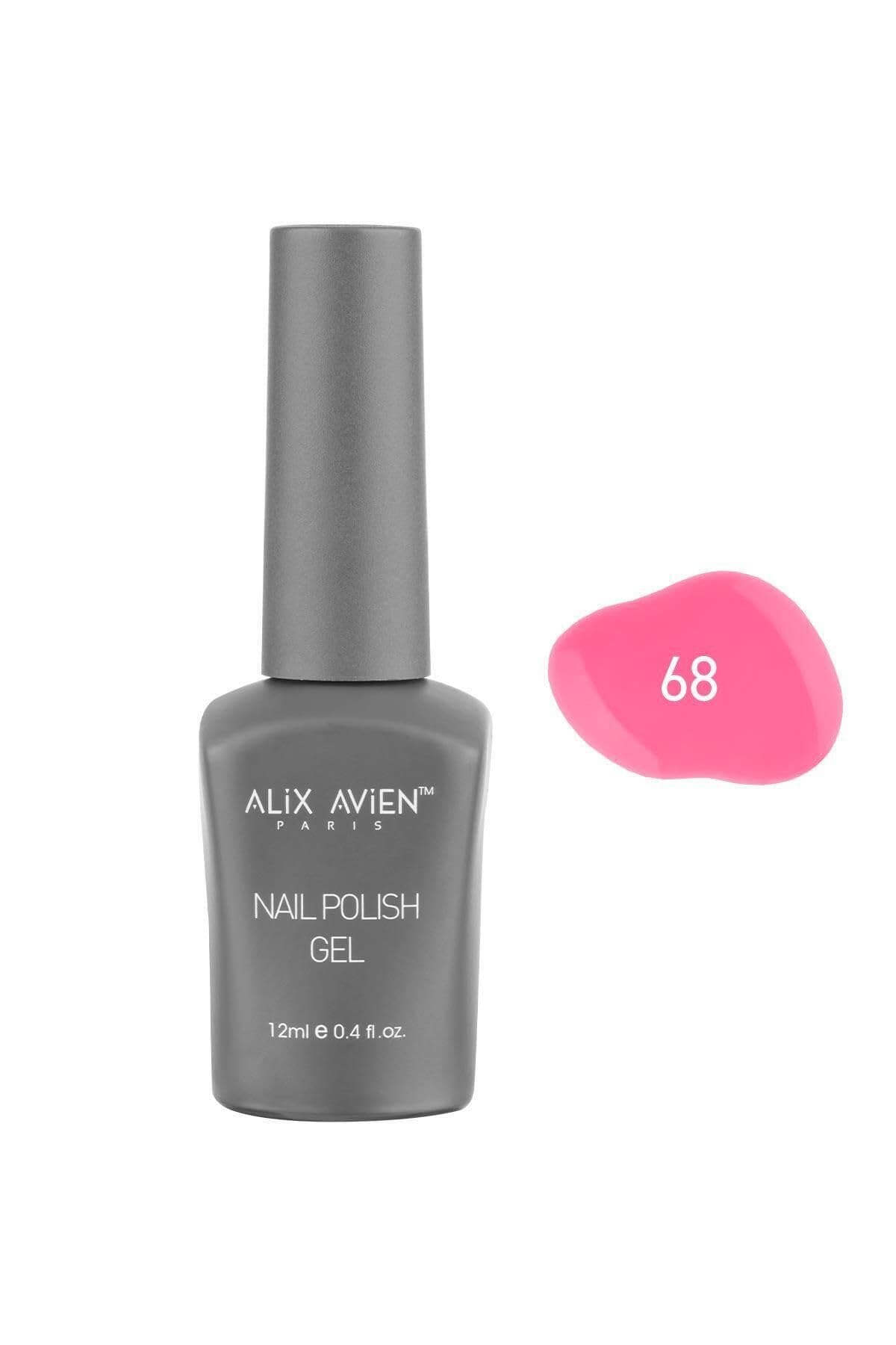 ALIX AVIEN Pembe Kalıcı Oje 68-Yoğun Renk Veren Jel Oje 12 ml-Nail UV Gel Polish 68