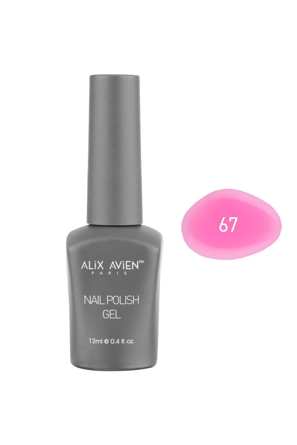 ALIX AVIEN Pamuk Şeker Pembe Kalıcı Oje 67-Yoğun Renk Veren Jel Oje 12 ml-Nail UV Gel Polish 67