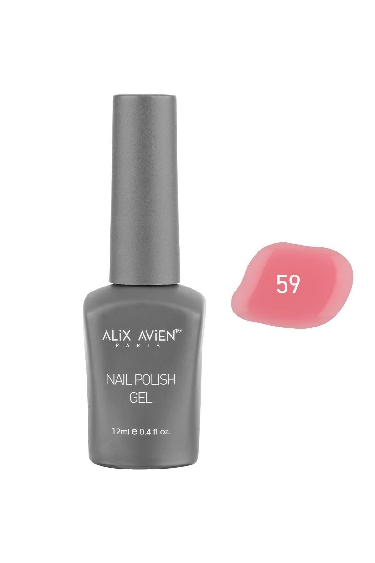 ALIX AVIEN Koyu Pembe Kalıcı Oje 59-Yoğun Renk Veren Jel Oje 12 ml-Nail UV Gel Polish 59