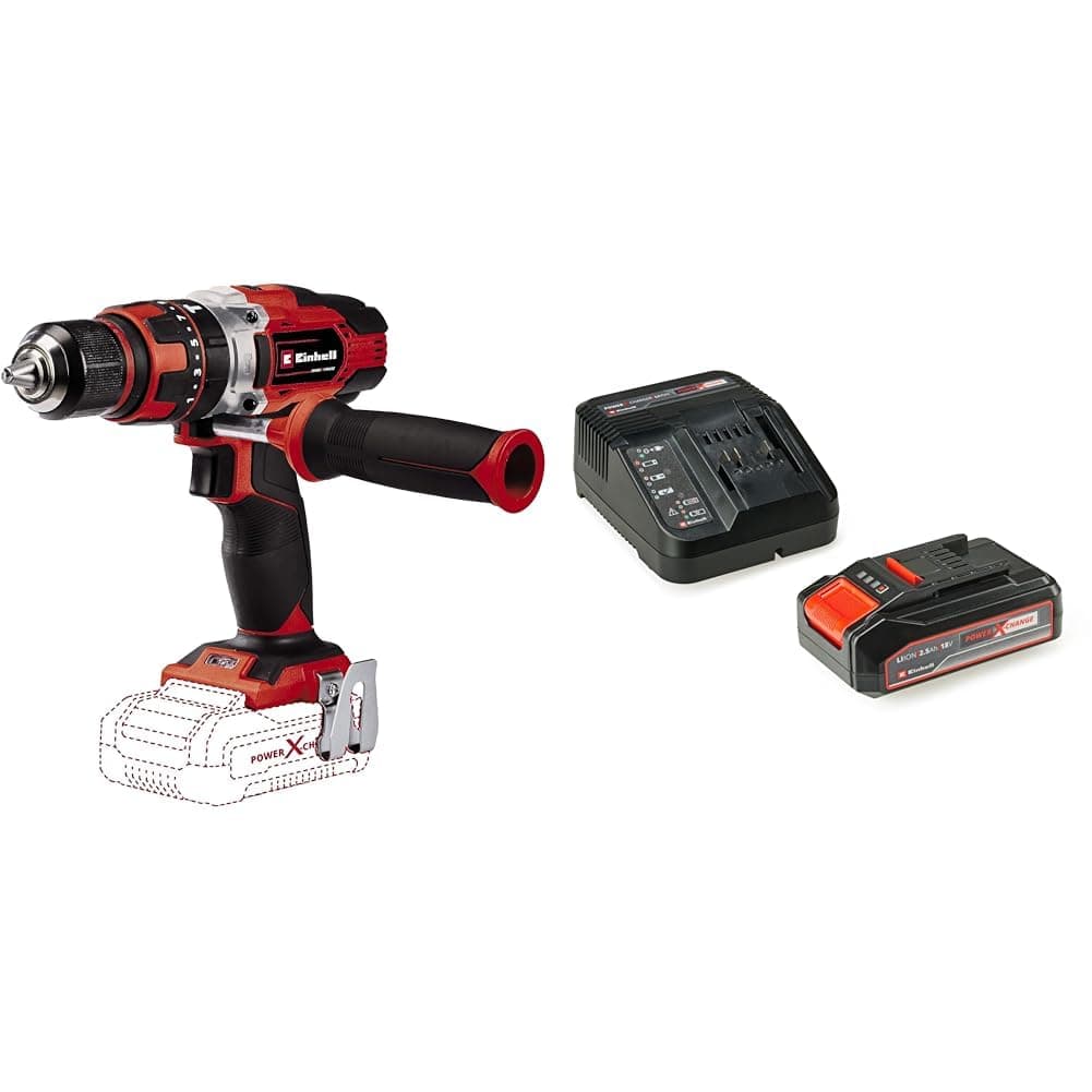 Einhell TE-CD 18/48 Li-i Solo, Akülü Darbeli Vidalama ve Einhell 18V 2,5 Ah PXC Starter Kit (Başlangıç Seti)