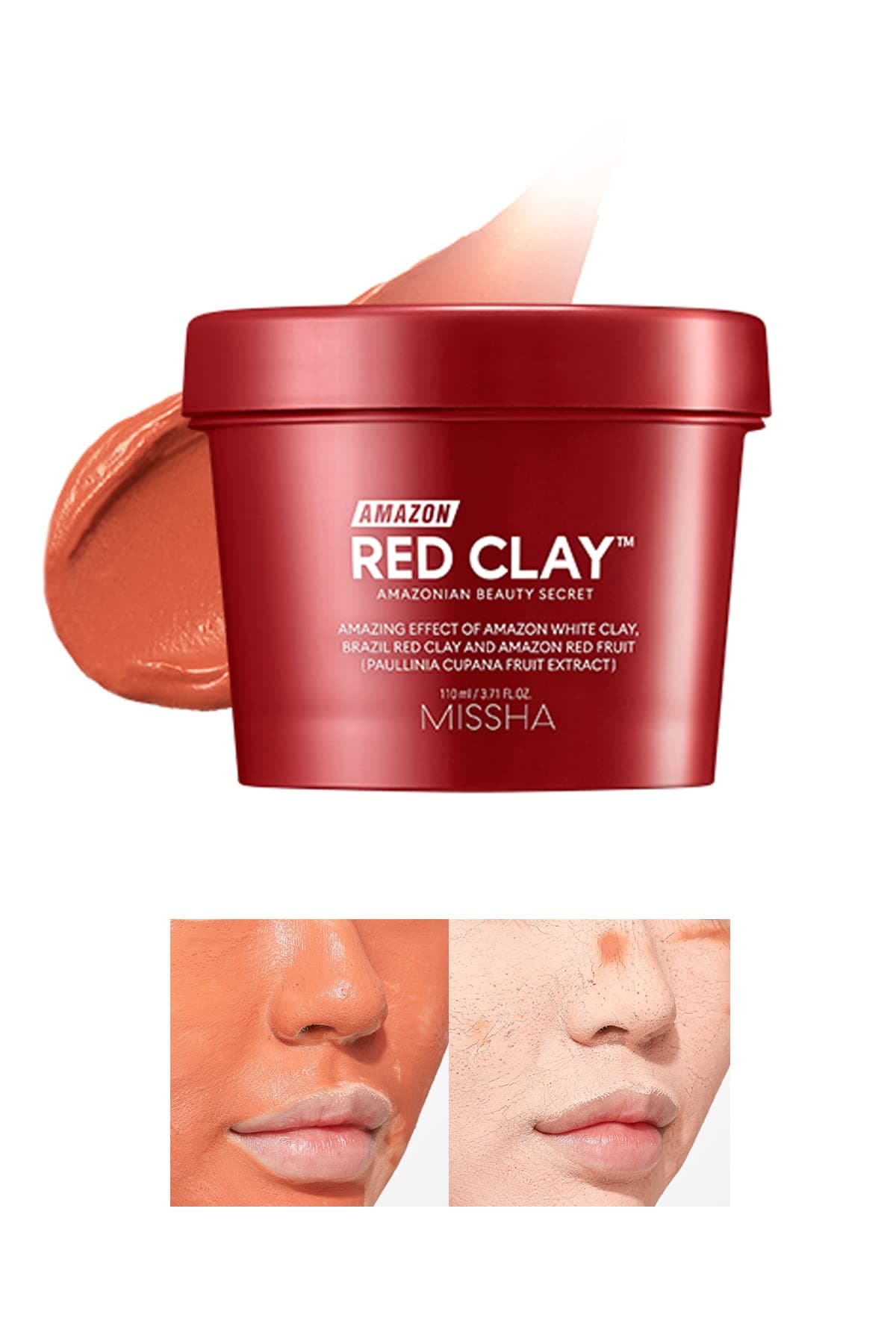 MISSHA Gözenekli Ciltler İçin Amazon Kili Maskesi 110ML Amazon Red Clay Pore Mask