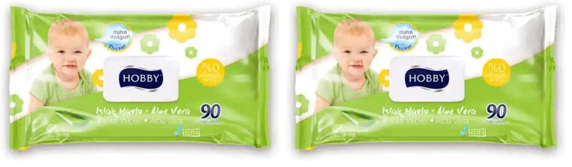 Hobby Islak Havlu Aloe Vera Kapaklı 90'lı (2 paketi)