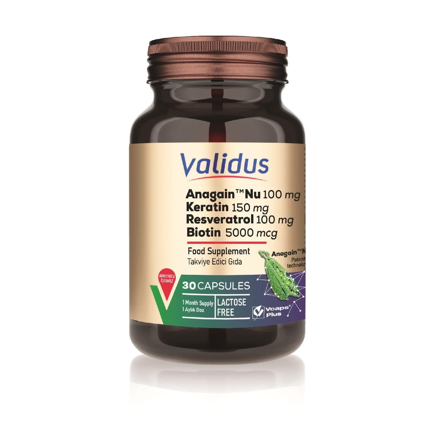 Validus Anagain Nu 100 Mg 30 Capsules