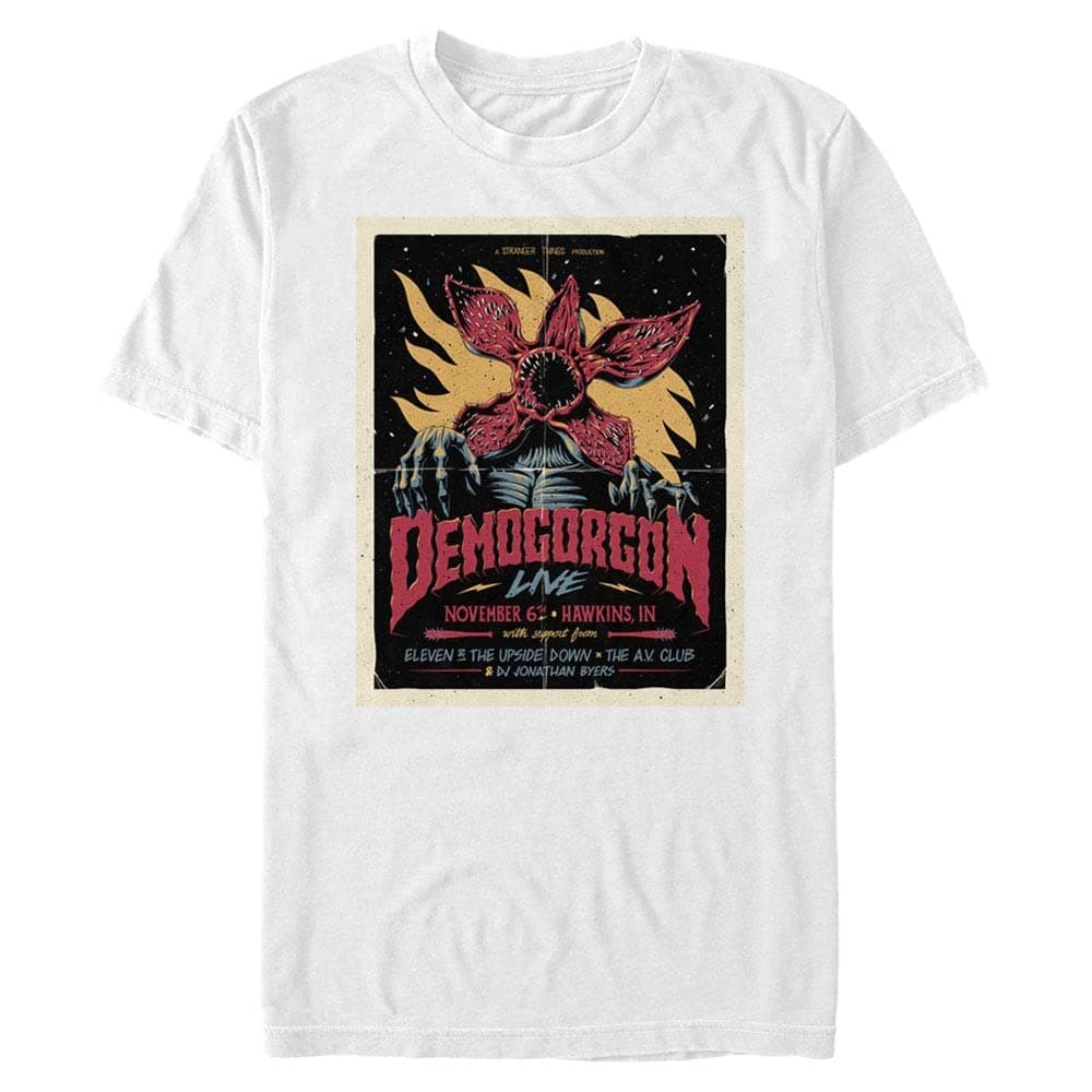 Demogorgon Poster Bisiklet Yaka Tişört Erkek