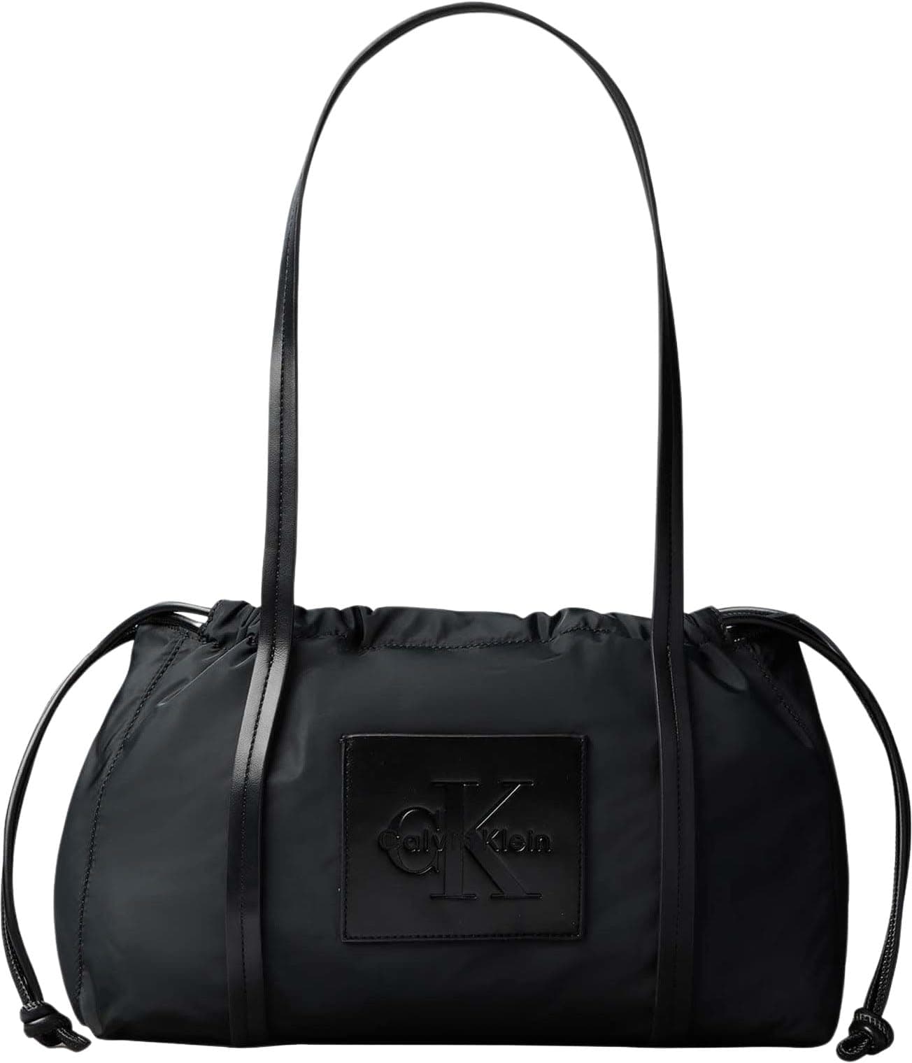 NYLON DRAWSTRING SATCHEL BAG Kadın El Çantası Black OS
