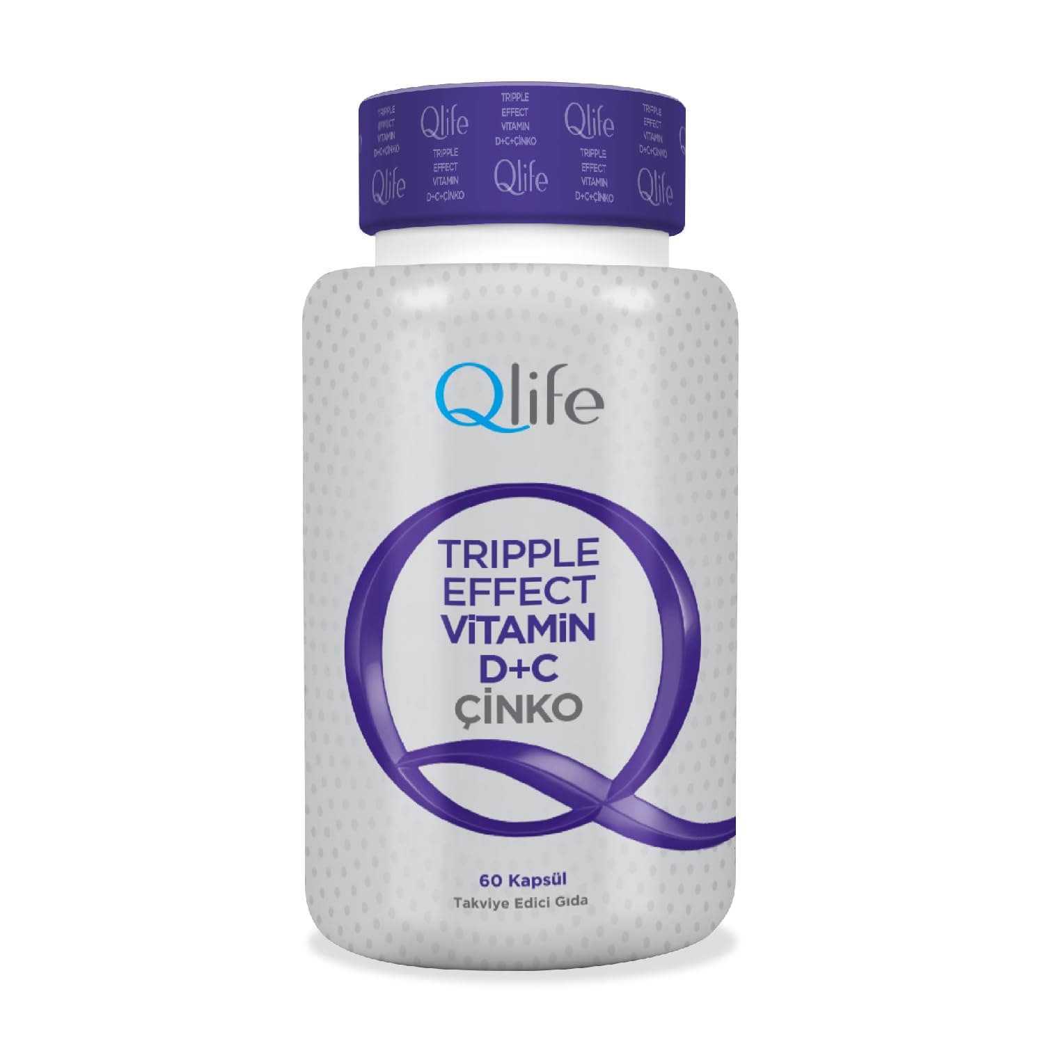 Qlife Triple Effect Vitamin C+D Çinko 60 Kapsül Takviye Edici Gıda