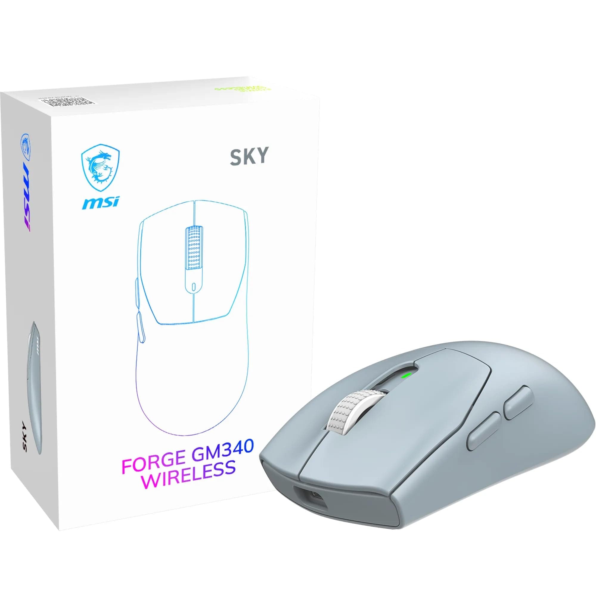 MSI GG FORGE GM340 W SKY GAMING MOUSE MAX 12000 DPI 57GR KABLOSUZ OPTIK SENSOR OYUNCU FARESI