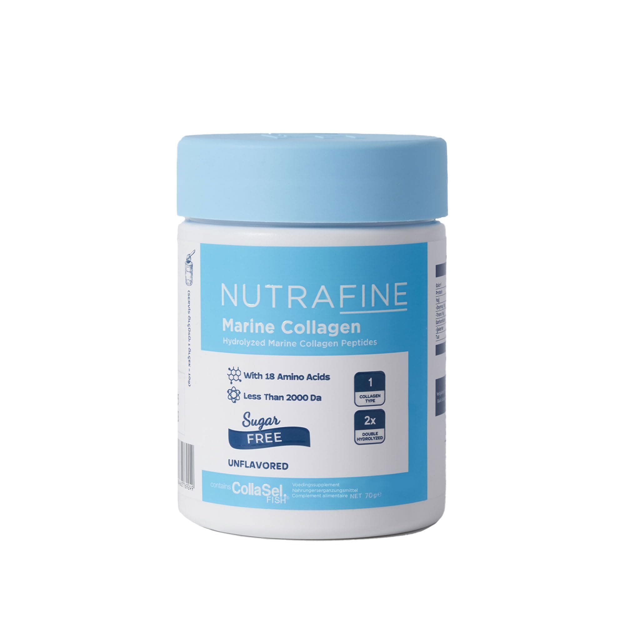 NUTRAFINE Marine Collagen Doğal%100 Çift Hidrolize Tip 1 Balık Kolajen Peptitler 70 gr(7 günlük)