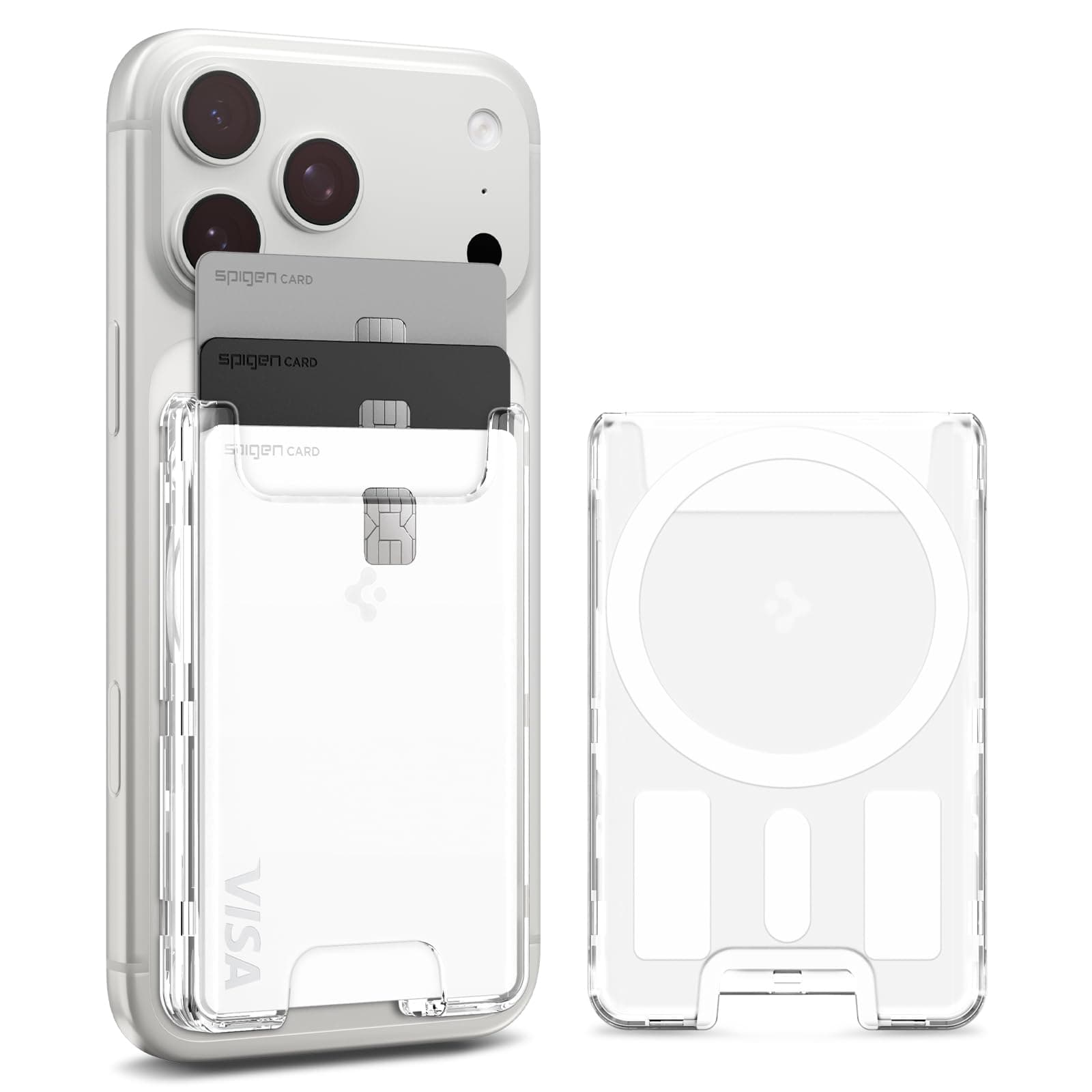 Spigen MagSafe Destekli Cüzdan Ultra Hybrid Mag Fit (3 Kartlık) Şeffaf - AFA07148