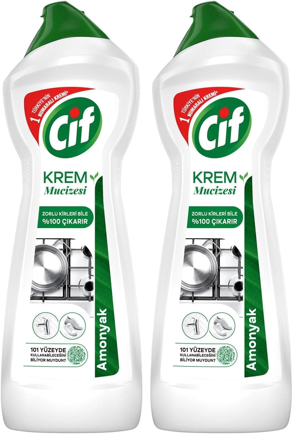 Cif Krem Yeni Nesil Yüzey Temizleyici Amonyak 750 ml 2li paket