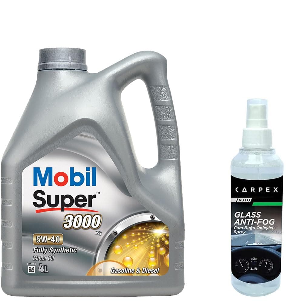 Mobil Super 3000 X1 5W40 Motor Yağı 4 L + 22250 Carpex Cam Buğu Önleyici