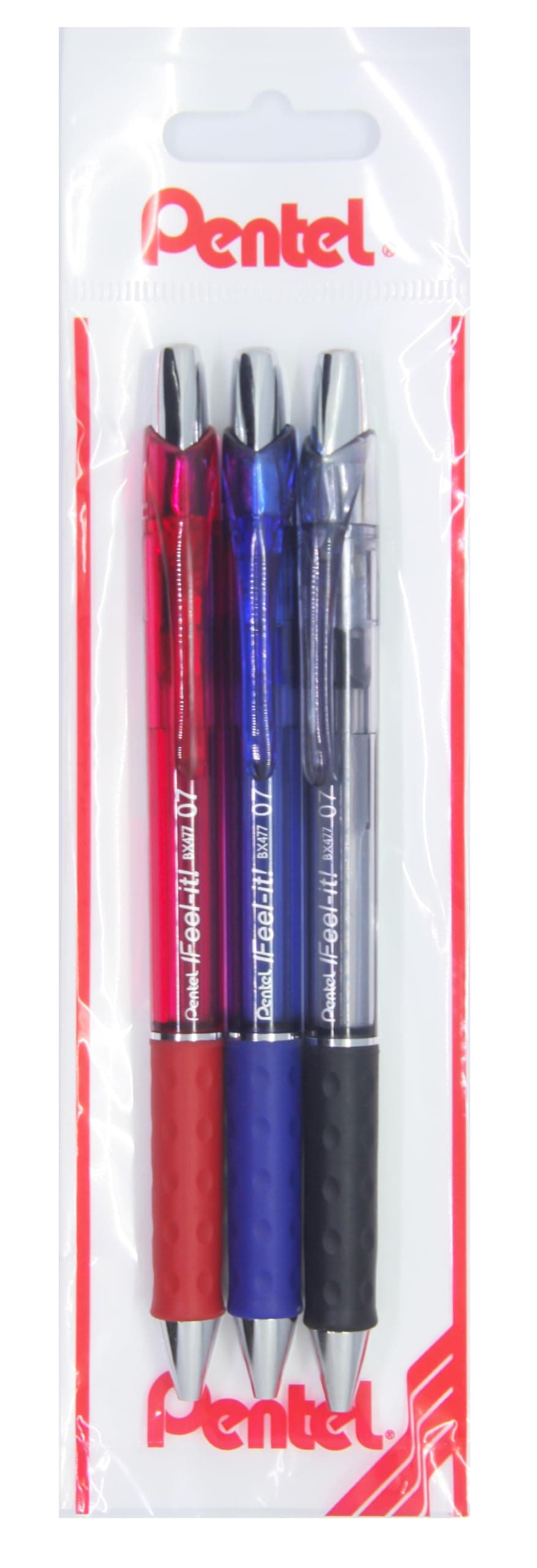 Pentel FEEL IT 0.7 mm Yağ Bazlı Mekanizmalı Roller Kalem SİY-KIR-MAV