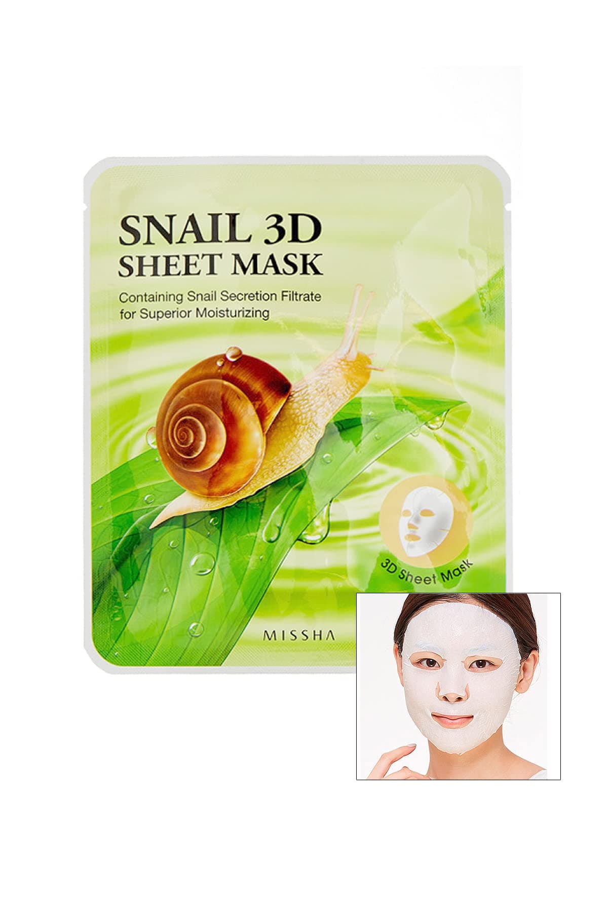 Salyangoz Özlü Onarıcı Yaprak Maske (23g*10ea*2set) Snail Healing 3D Sheet Mask