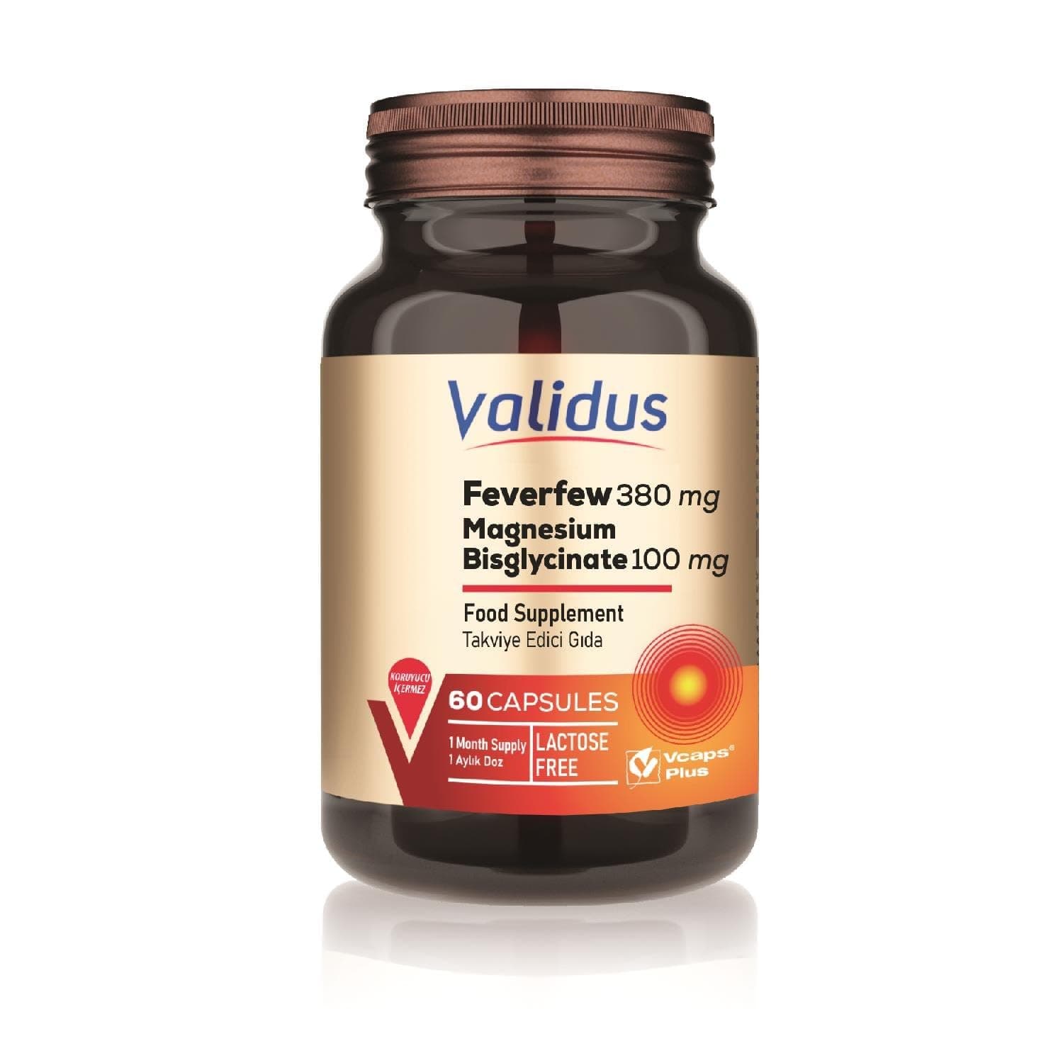 Validus Feverfew 380 mg 60 Capsules