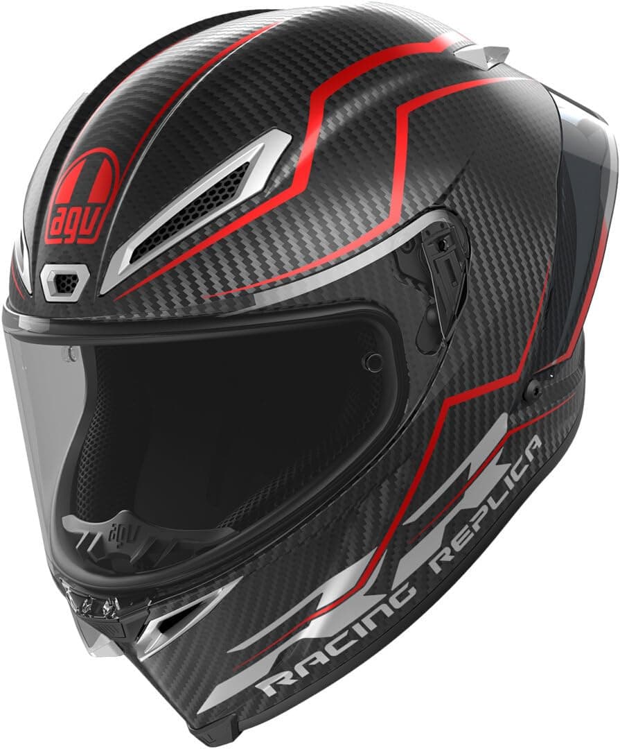 AGV Pista GP RR Motosiklet Kaskı Kapalı Kask Performante Carbon Black Red L