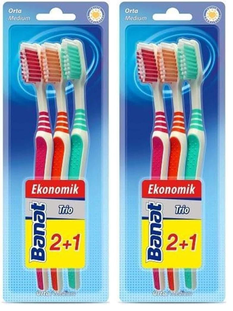 Banat Trio 3'lü Diş Fırçası Medium 2li paket