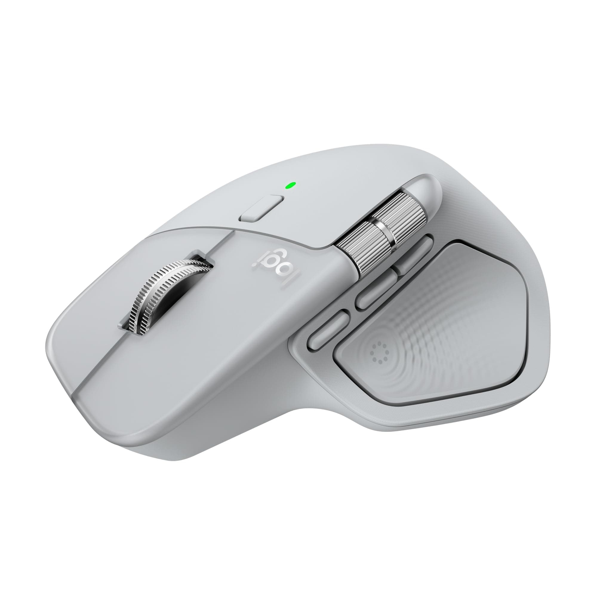 Logitech MX Master 4 Dokunsal Geri Bildirim Özellikli Kablosuz Mouse, Bluetooth, Ultra Hızlı Kaydırma, Çoklu Cihaz Özelliği, 8000 DPI, Optik Sensör, Sessiz, Açık Gri