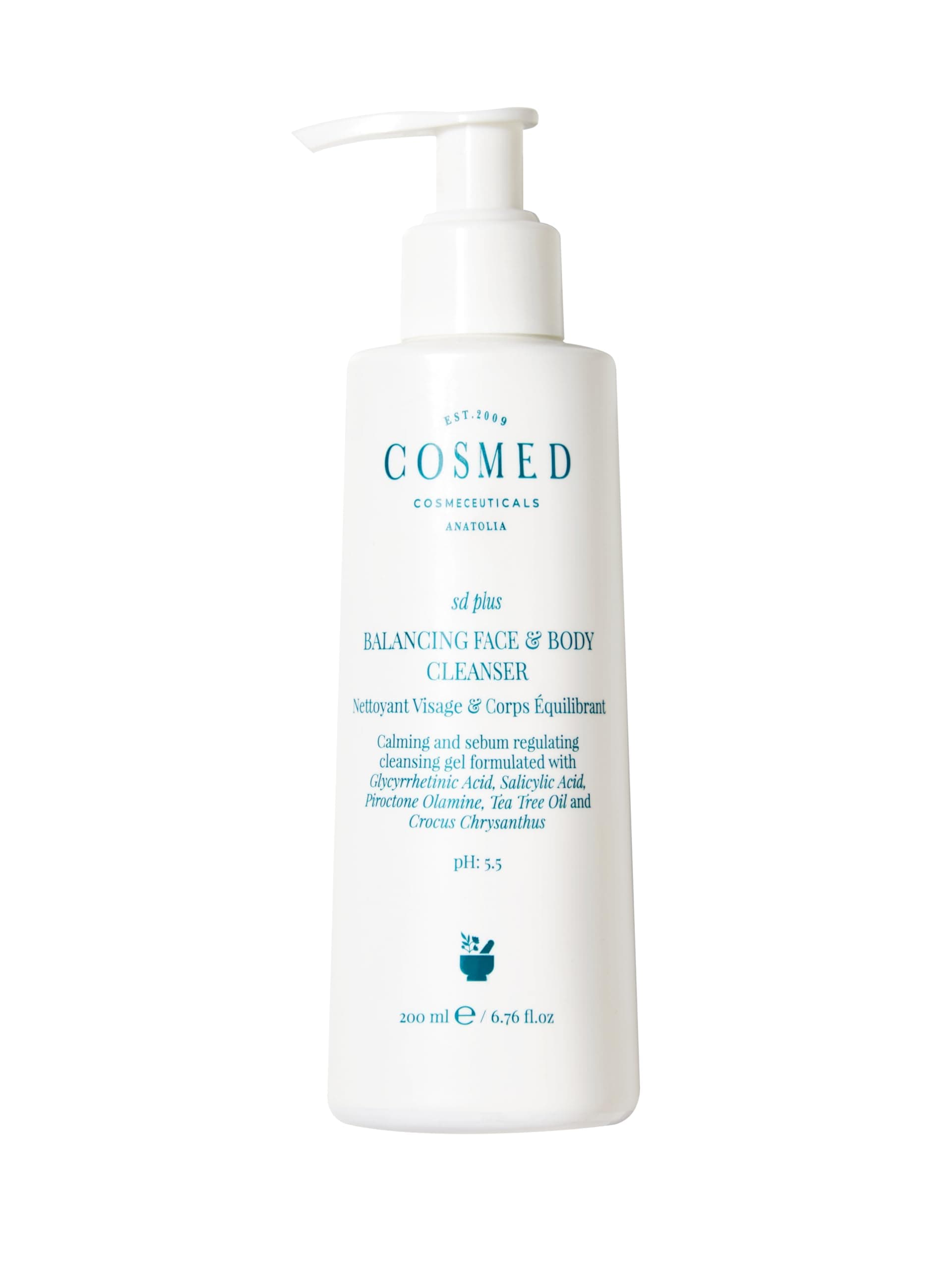 Cosmed Yağlı Ciltler İçin Pullanma Karşıtı Yüz ve Vücut Temizleyicisi 200 ml