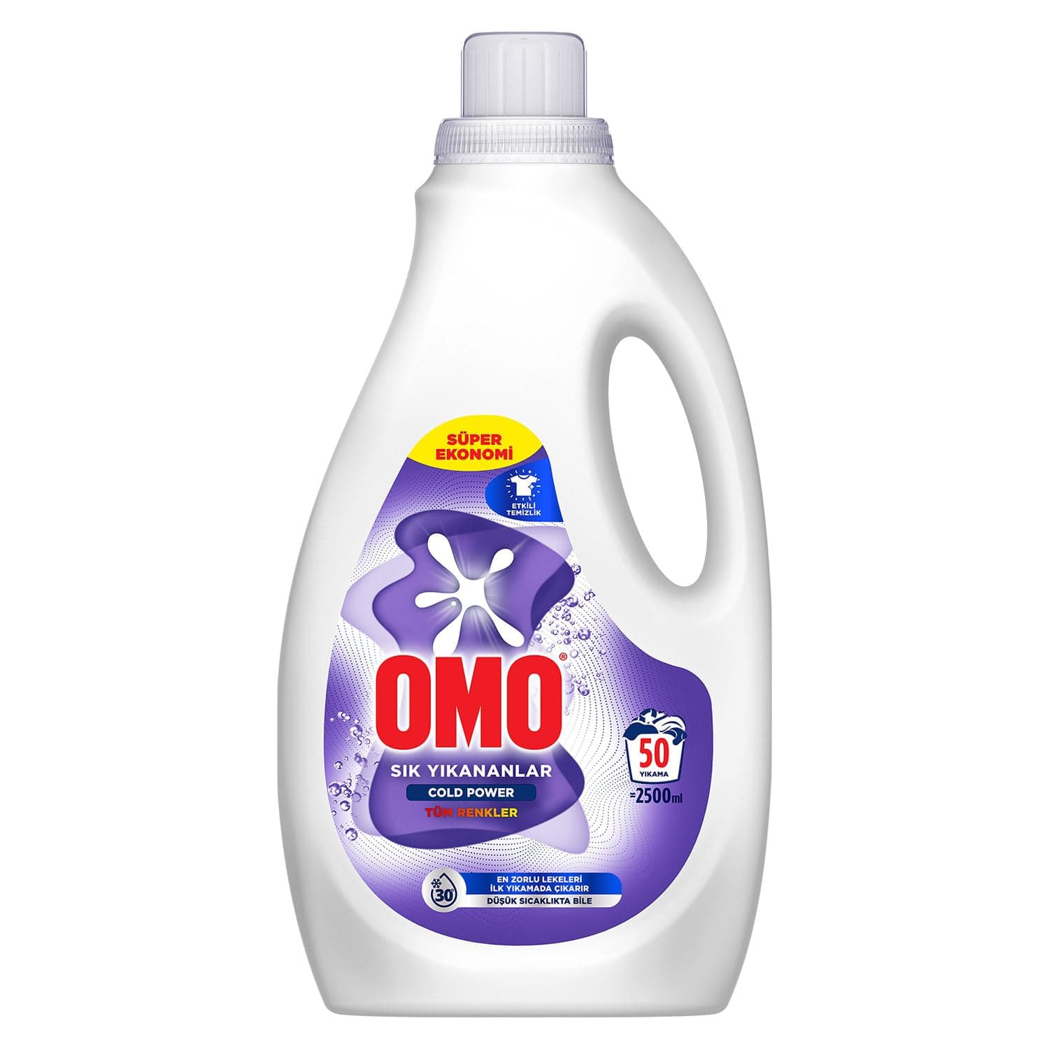 OMO Sık Yıkananlar Tüm Renkler En zorlu lekeleri ilk yıkamada çıkarır 50 yıkama 2.5L