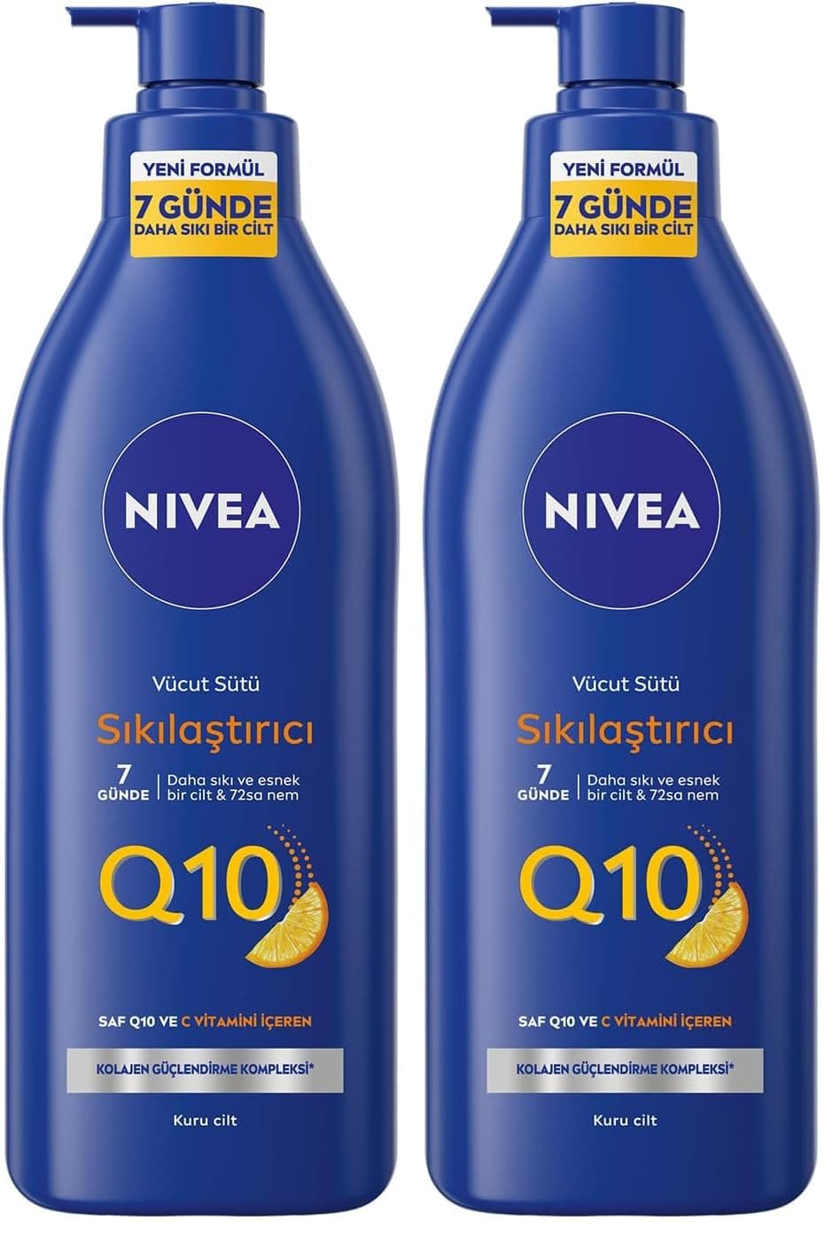 NIVEA Sıkılaştırıcı Vücut Sütü 400 ml,7 Günde Sıkılaştırıcı,72 Saat Nemlendirici,C Vitamini,Kolajen,Kuru Cilt (2 paketi)
