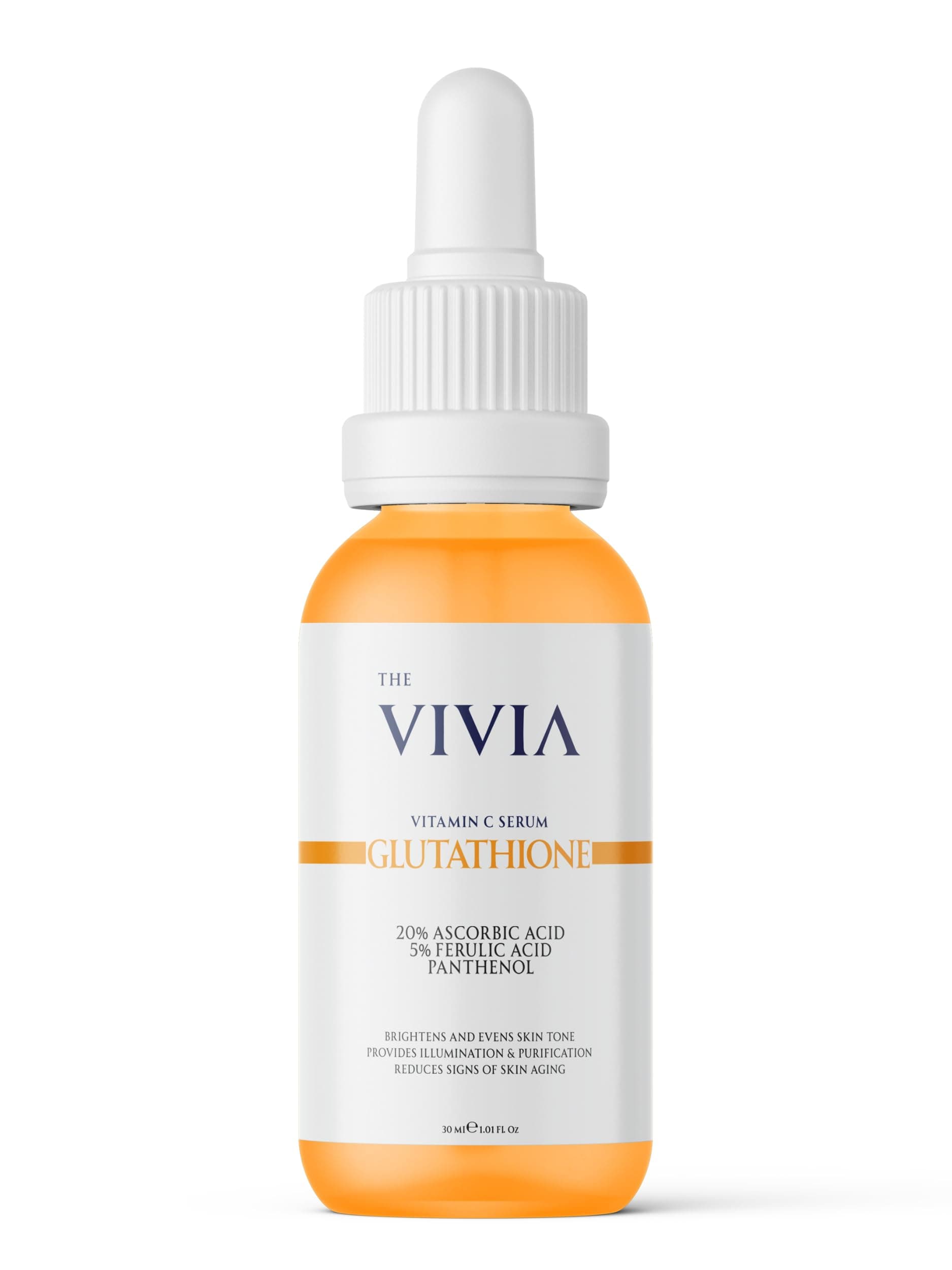 The Vivia Leke Karşıtı Aydınlatıcı C Vitamini Serum Glutatyon,%20 Askorbik Asit,%5 Ferulik Asit 30 ml