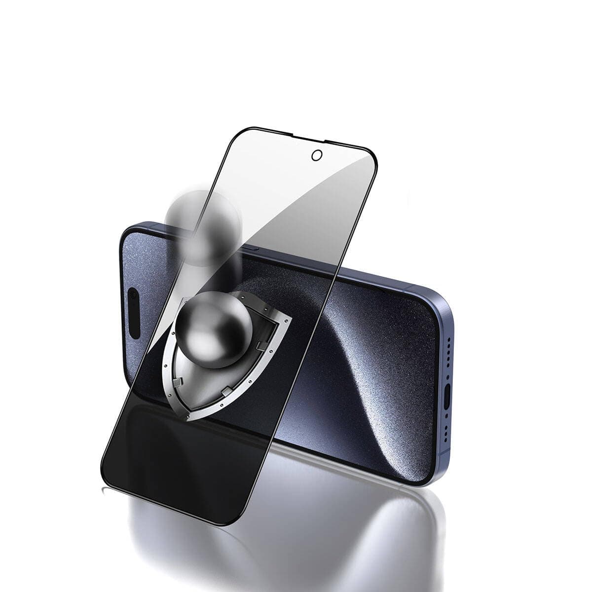 Zore Apple ile uyumlu iPhone 15 Rika Premium Privacy Temperli Cam Ekran Koruyucu Siyah