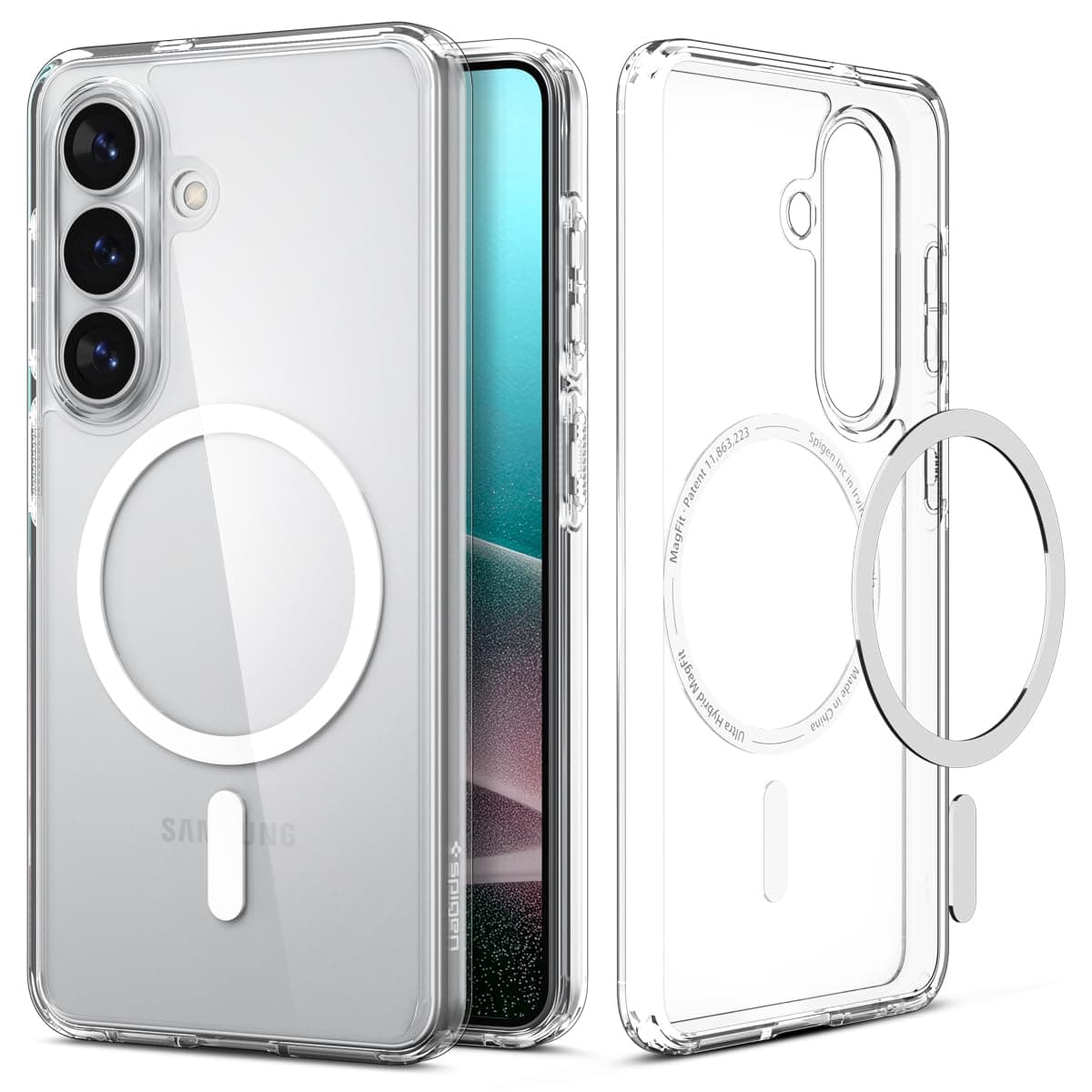 Spigen Galaxy S26 Plus ile Uyumlu Magnet Kılıf Ultra Hybrid Mag Fit Clear White - ACS10964