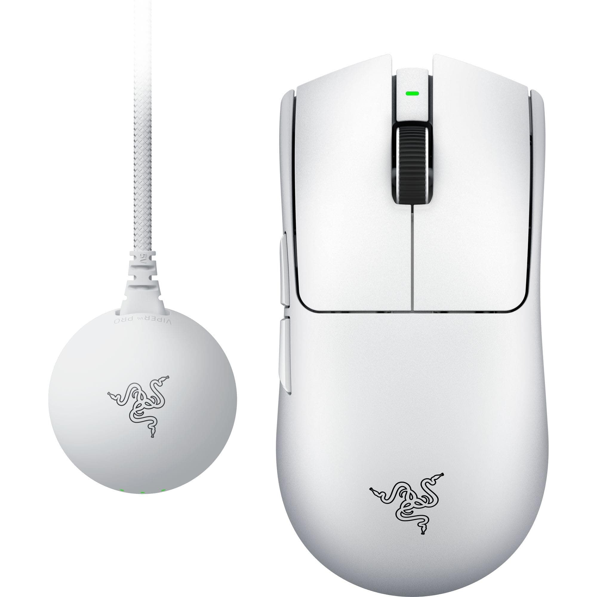 Razer Viper V4 Pro - Kablosuz simetrik e-spor oyun faresi - Ultra hafif 50 g - HyperSpeed Gen-2, 8 KHz'e kadar yoklama hızı - Focus Pro 50K sensör - Optik kaydırma tekerleği - PC/Mac | Beyaz