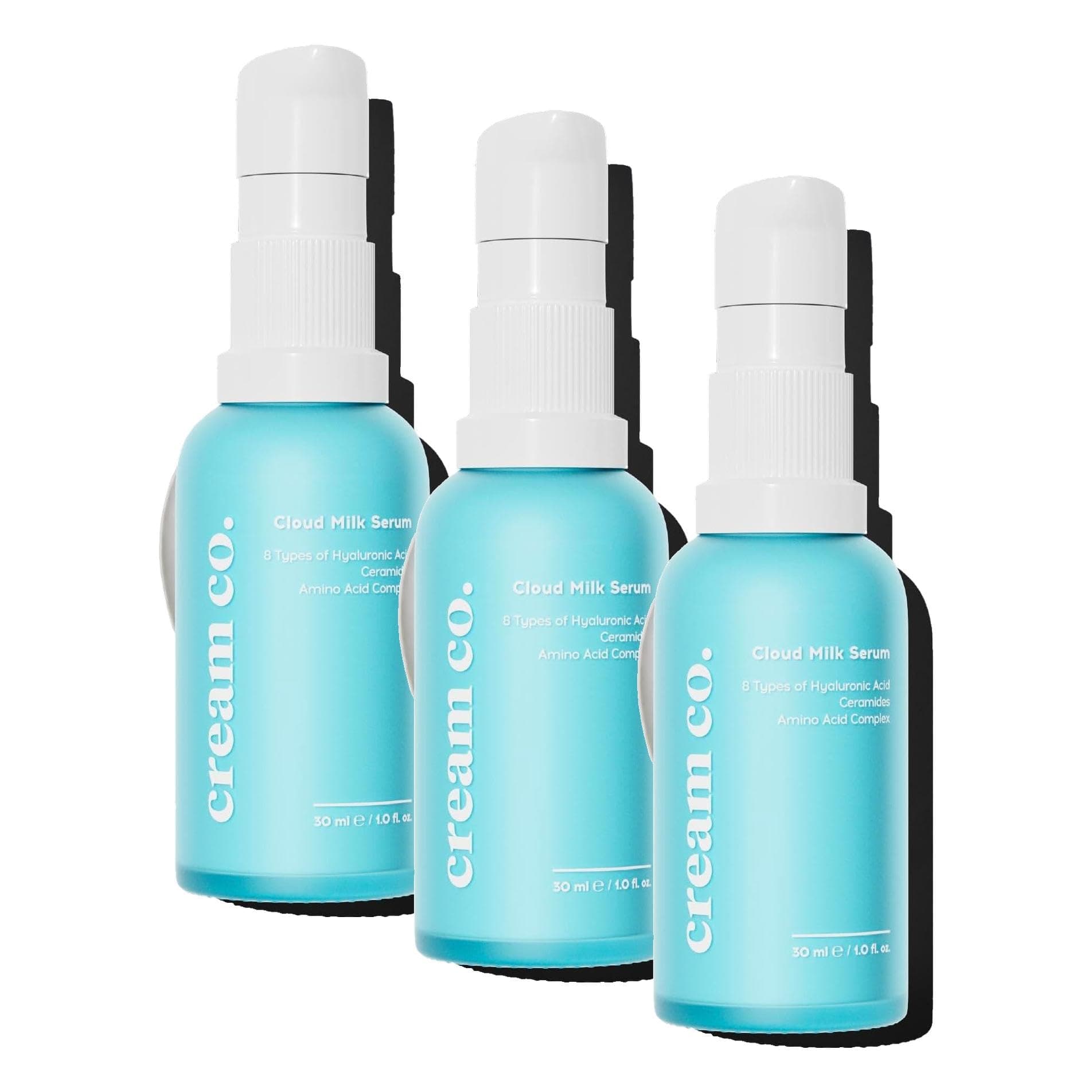 Cream Co. Cloud Milk Serum, Hassas Ciltler için, Yatıştırıcı Onarıcı Serum, 30 ml (3 paketi)
