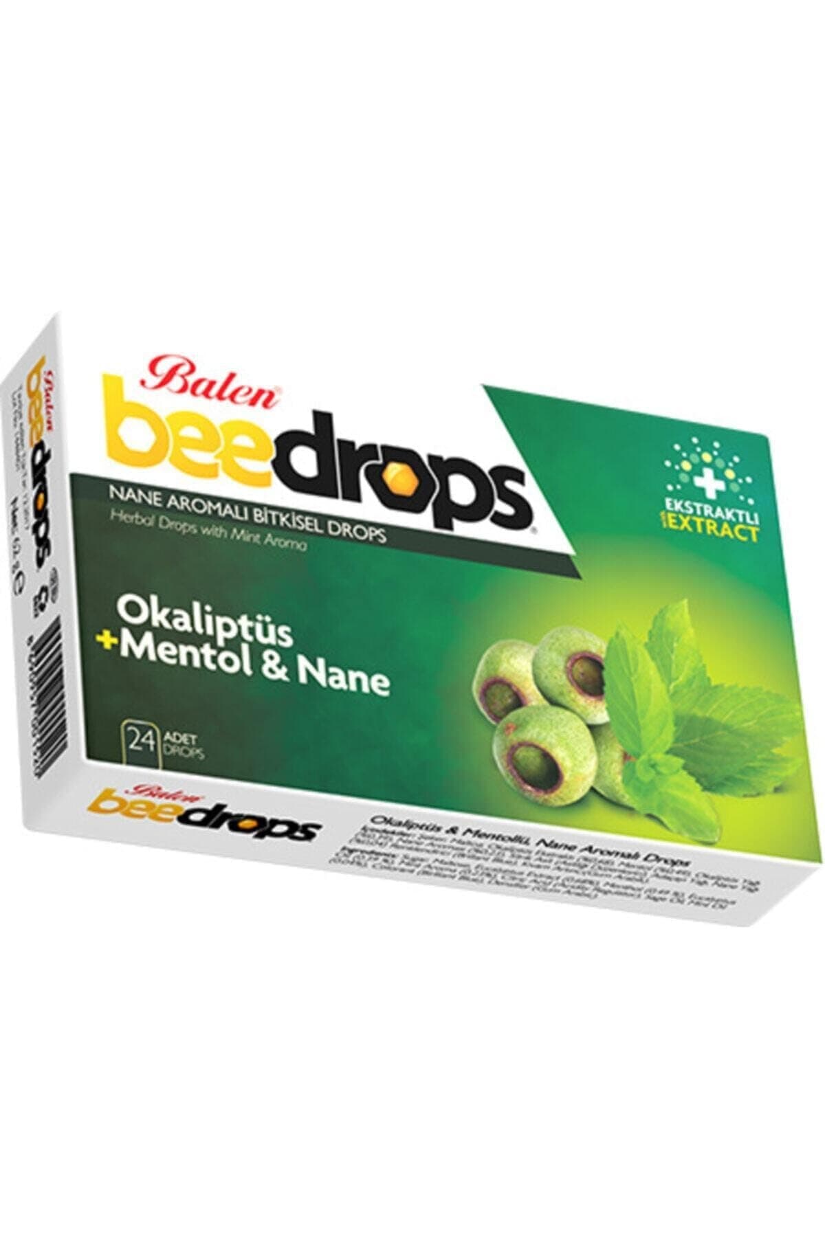 BALEN OKALİPTÜS&MENTOLLÜ NANE AROMALI DROPS 24 DROPS 1 Paket(1 x 60 g)