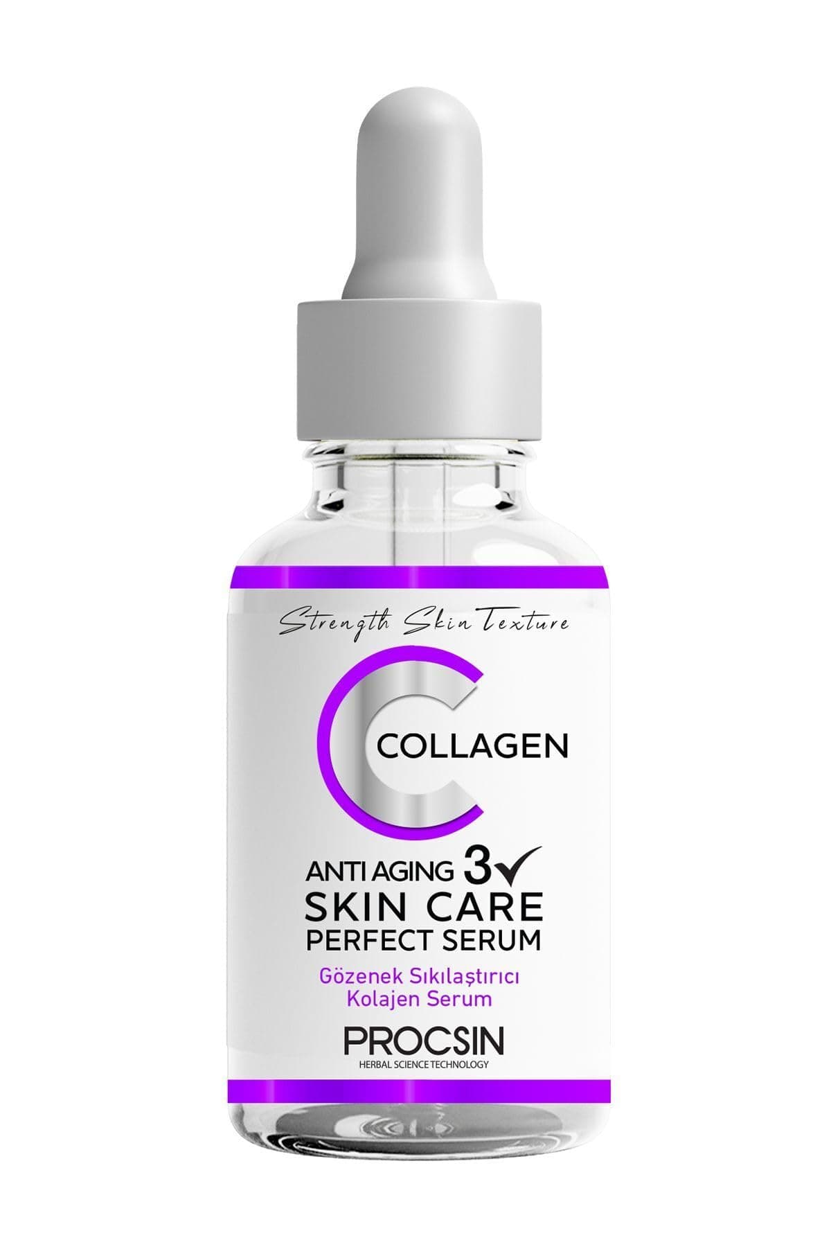 PROCSIN Anti-Aging Kolajen Serum, Kırışıklık Karşıtı & Gözenek Sıkılaştırıcı, Yaşlanma Karşıtı & Cilt Yenileyici, Günlük Bakım, 20 ML