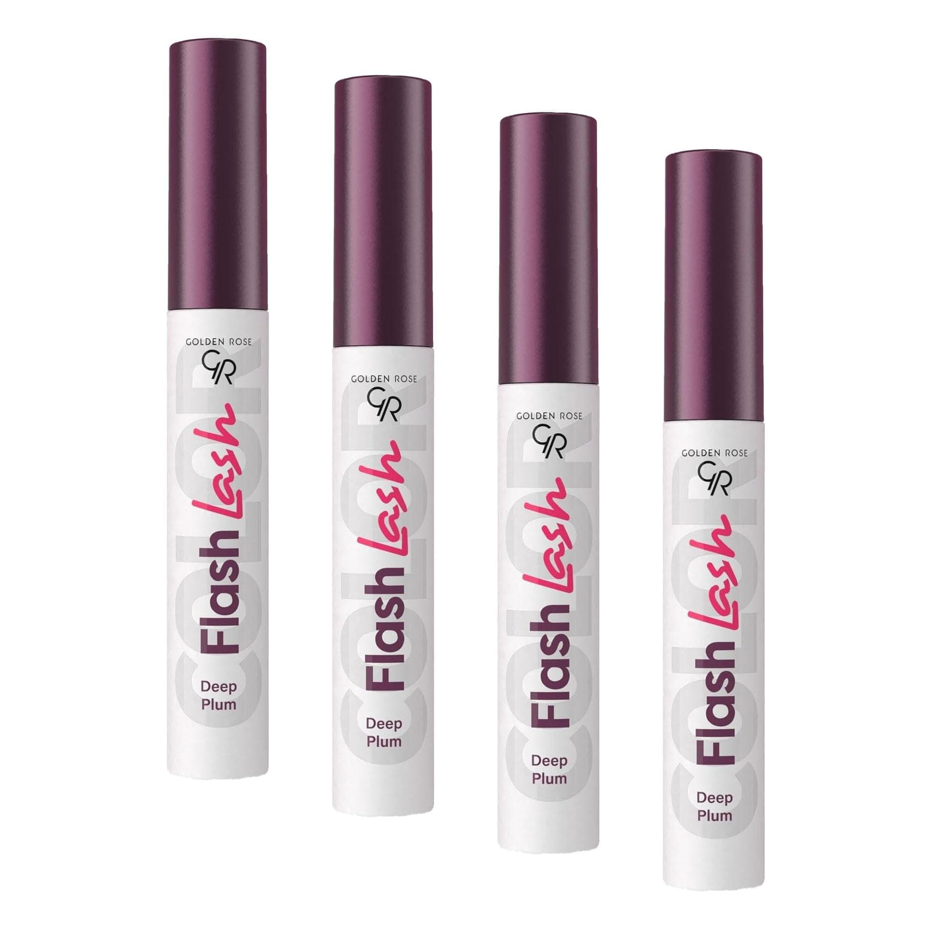 Golden Rose Flash Lash Colored Mascara No: 09 Deep Plum - Renkli Maskara (4 paketi)