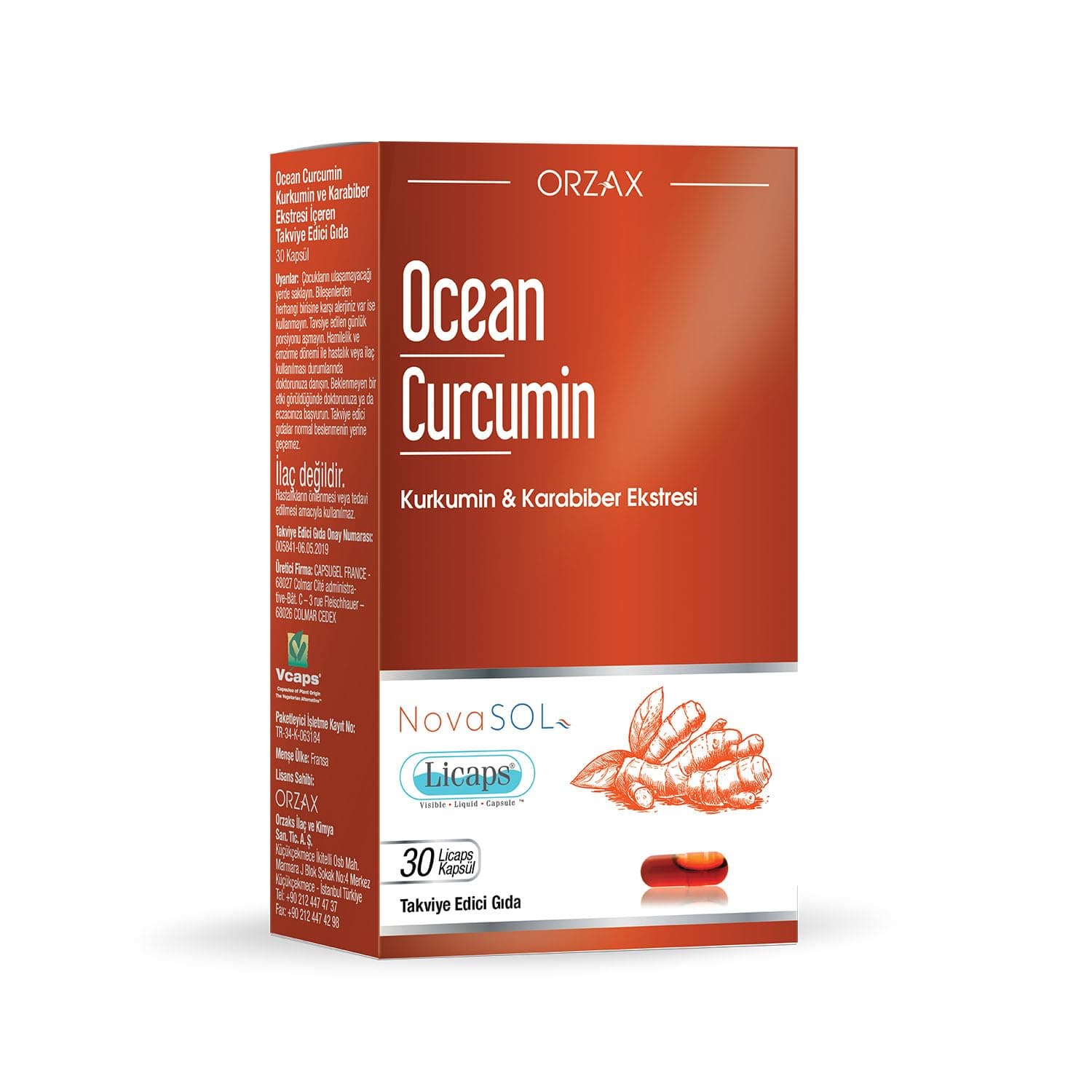 Ocean Curcumin ve Karabiber Ekstresi İçeren 30 Kapsül