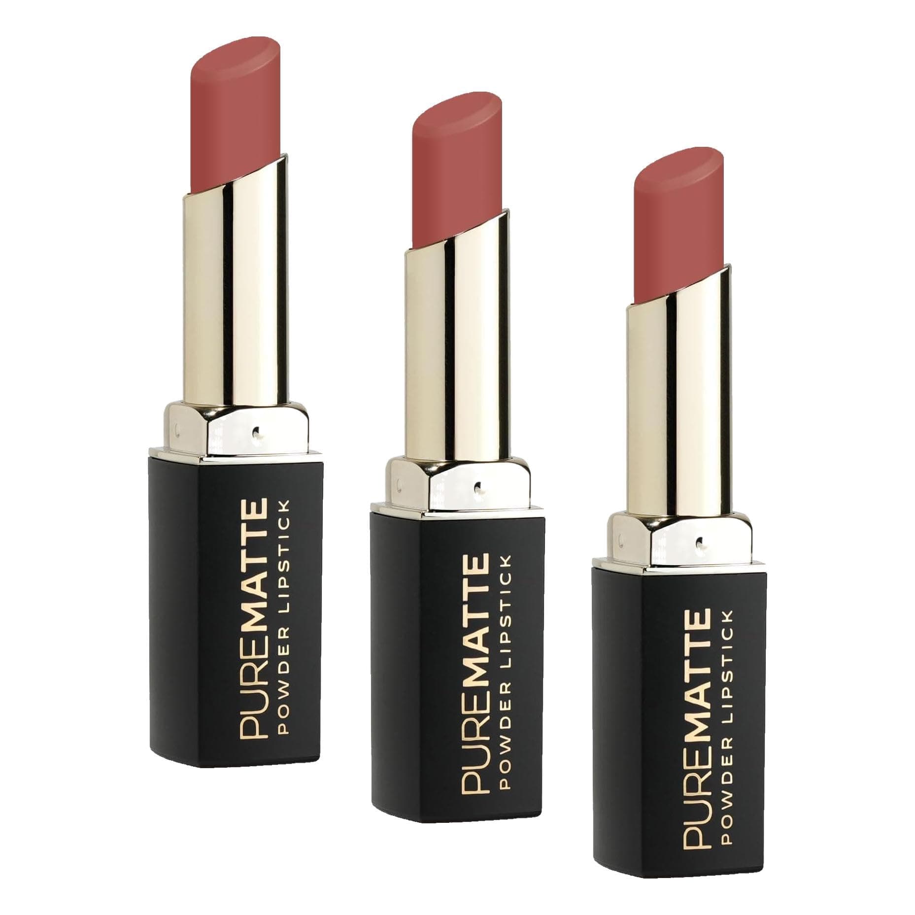 Golden Rose Pure Matte Powder Lipstick No: 103 - Nemlendirici Pudramsı Mat Ruj (3 paketi)