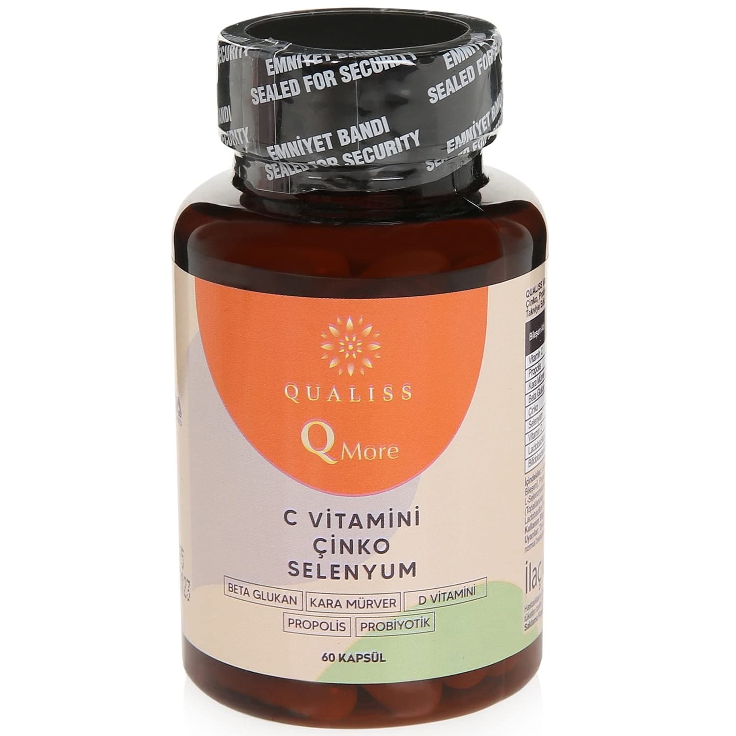 QUALISS Q More 60 Kapsül Vitamin C - Vitamin D, Propolis, Probiyotik, Çinko, Selenyum içeren Takviye Edici Gıda