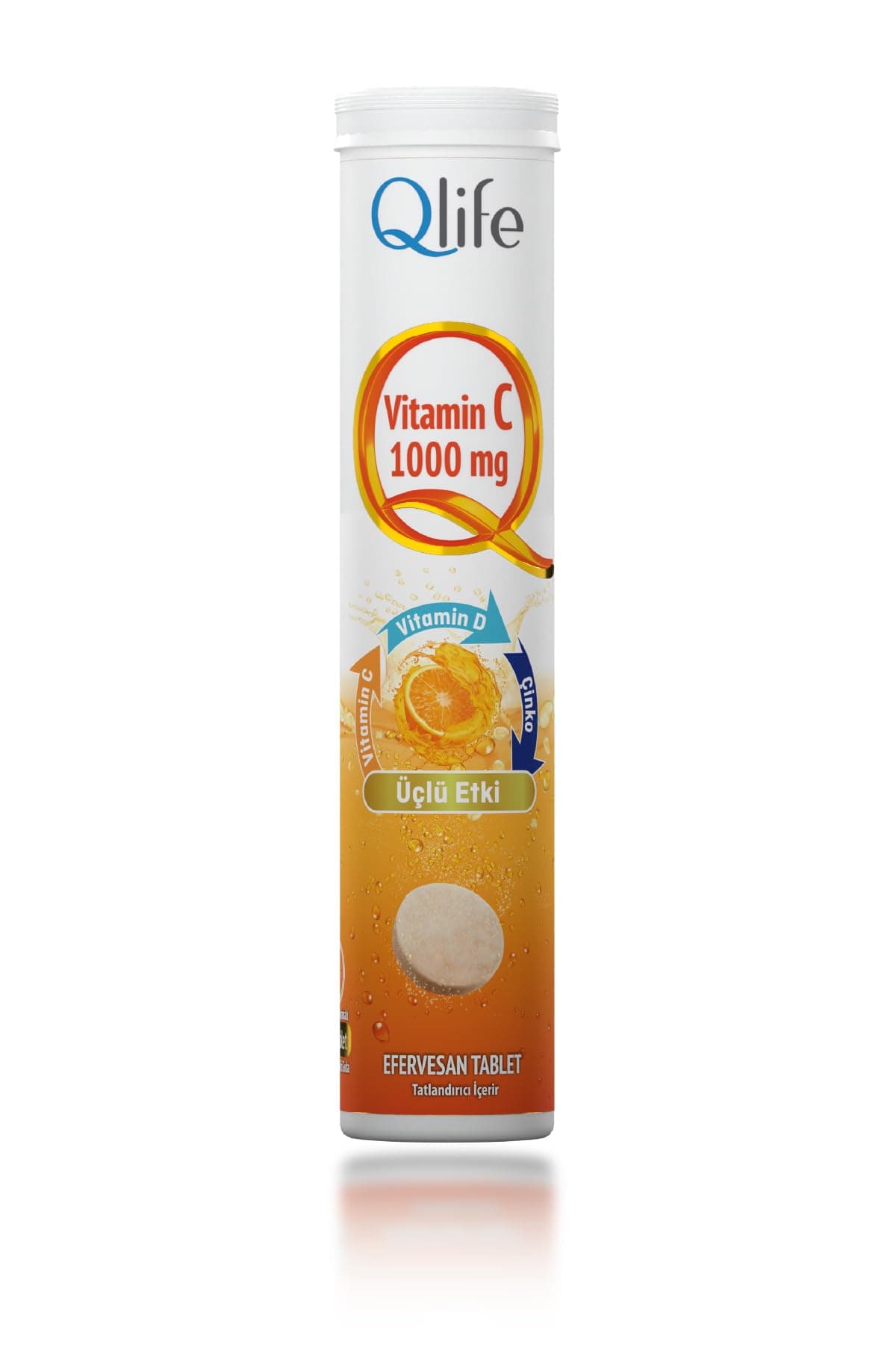 Qlife Tripple Effect D Vitamini + C Vitamini + Çinko 20 Efervesan Tablet