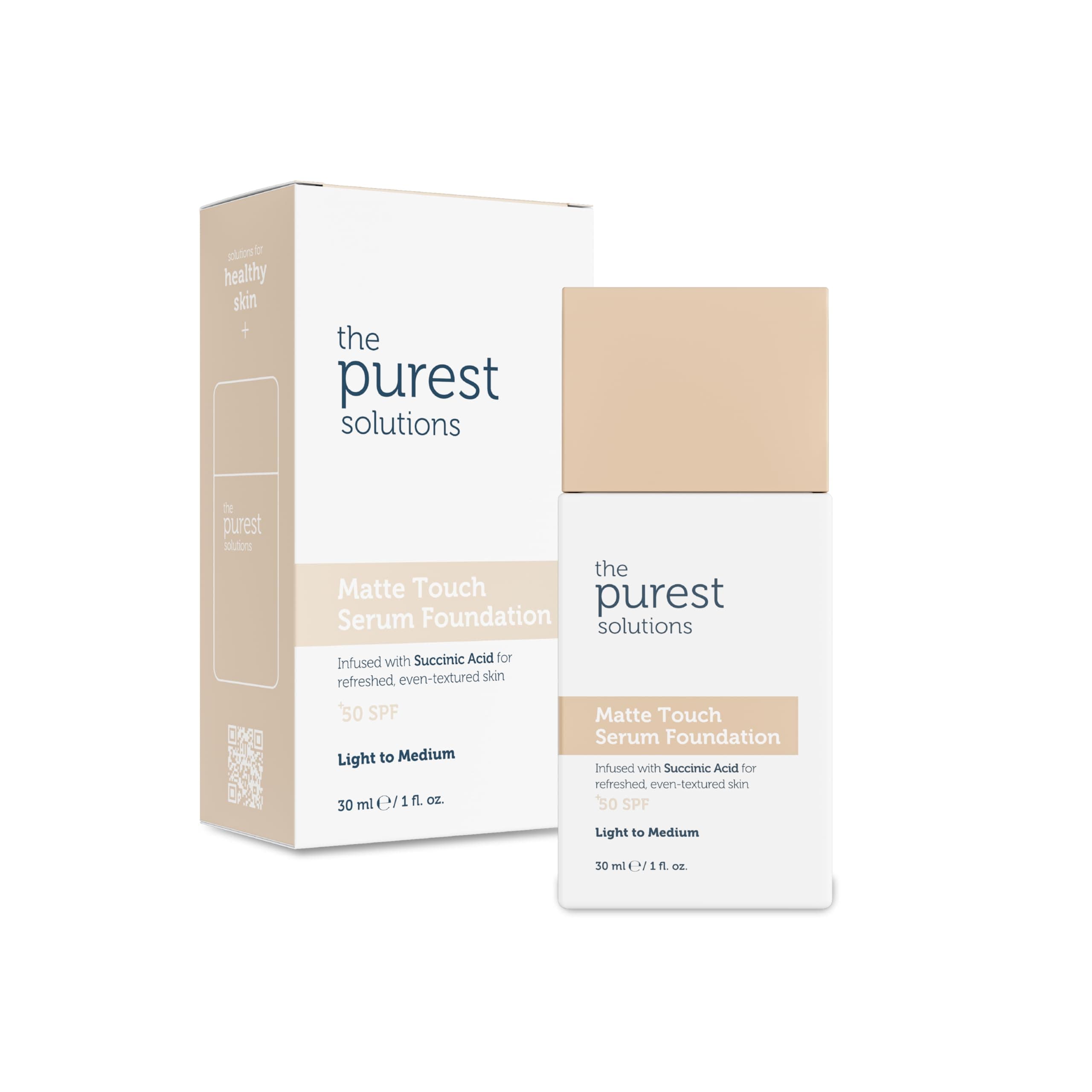 The Purest Solutions Sebum Dengeleyici & Matlaştırıcı Serum Fondöten SPF 50, 30 Mililitre – Açık/Orta Ton
